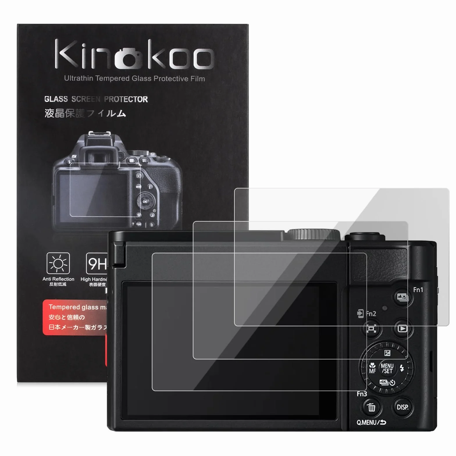 kinokoo Osłona ekranu do aparatu Panasonic Lumix DC-TZ99 – twardość 0,25 mm 9H do folii ze szkła hartowanego Panasonic Lumix LX100 / LX100 II – ochrona przed odciskami palców, odporna na zarysowania i