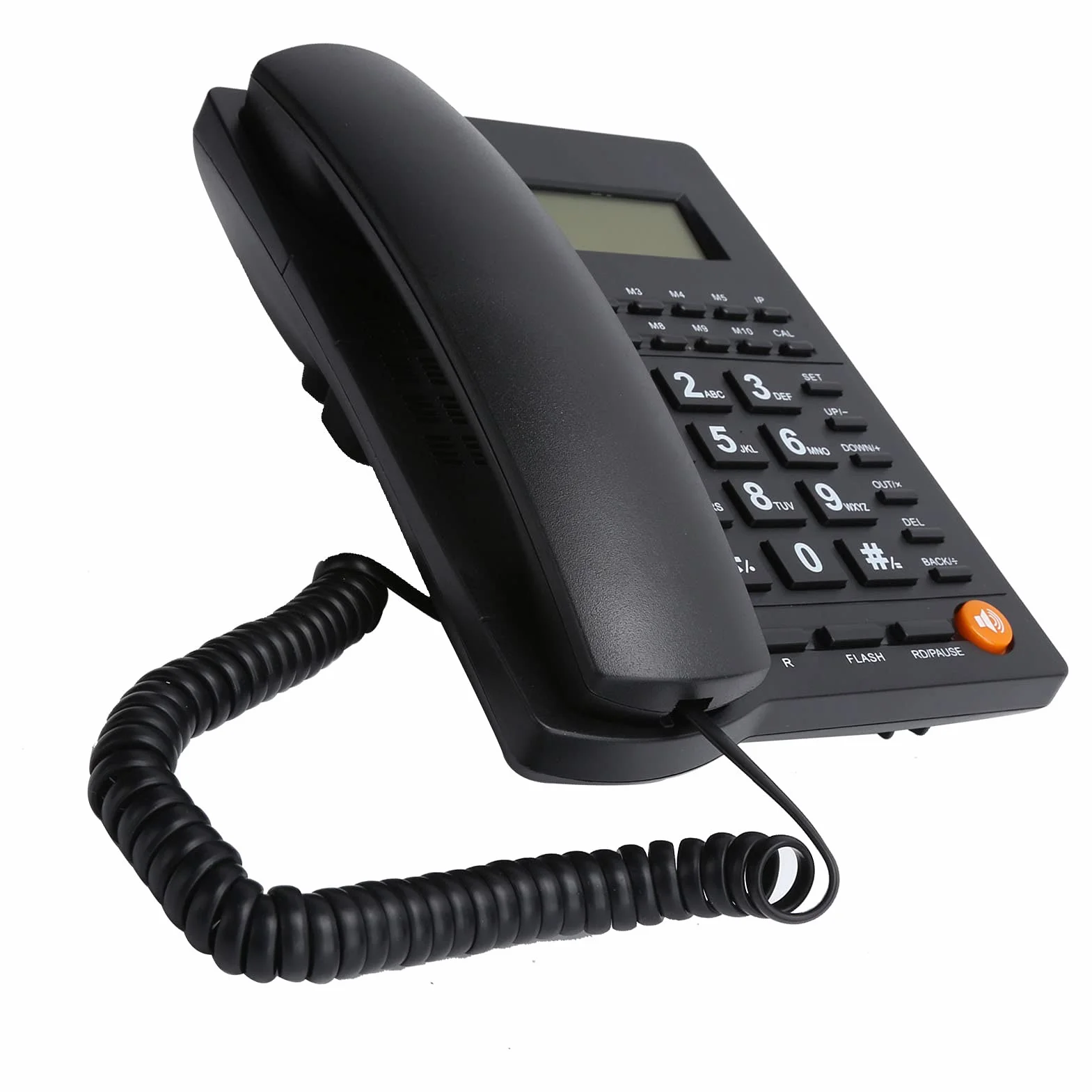 Telefon stacjonarny przewodowy, stacjonarny telefon przewodowy z dużymi przyciskami Podświetlenie Wyświetlanie identyfikatora dzwoniącego Redukcja szumów Jakość połączeń HD dla osób starszych Biuro