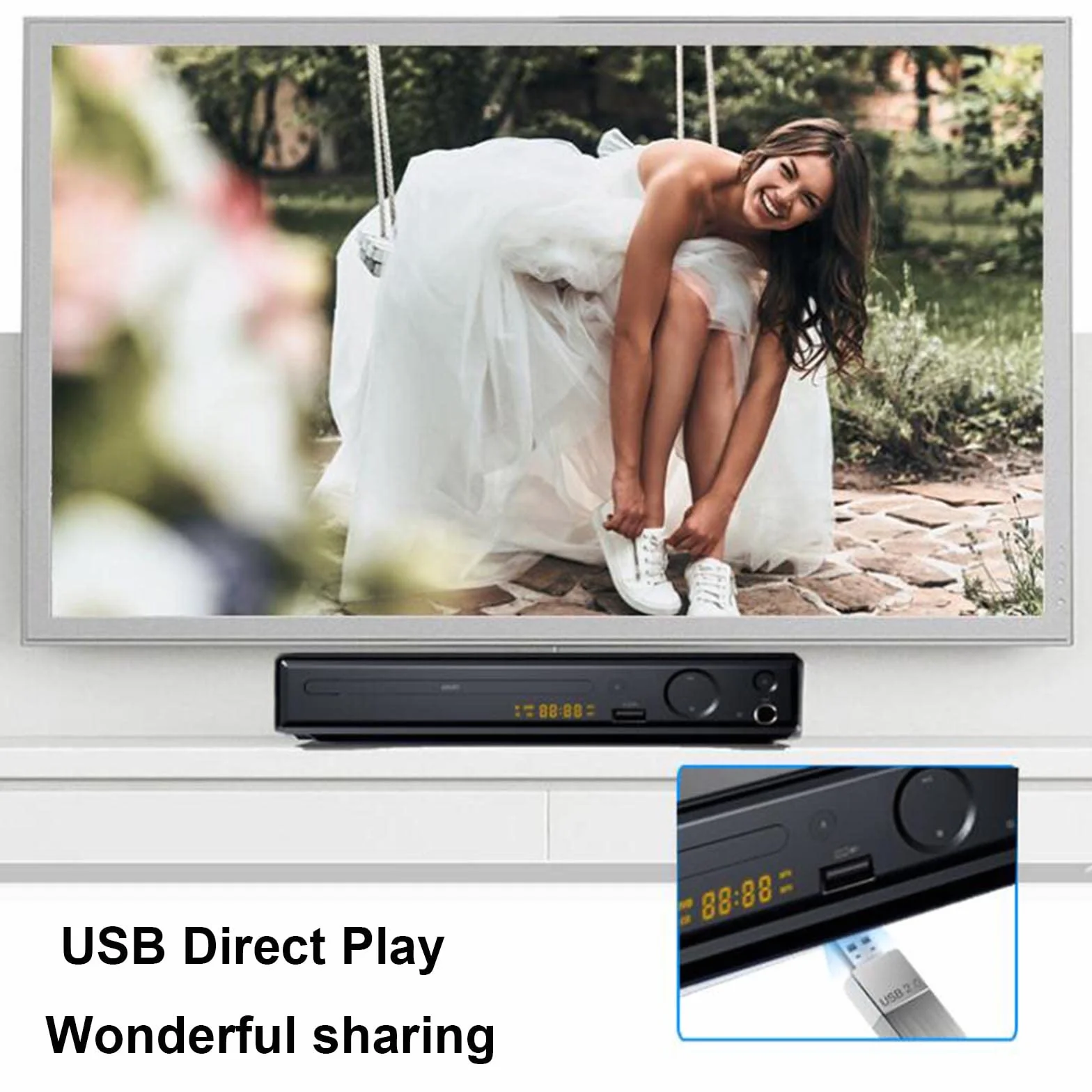 4K Blu-ray ochrona oczu, odtwarzacz DVD, domowy wyświetlacz HDMI VCD HD, złącze USB/pamięć wyłączania