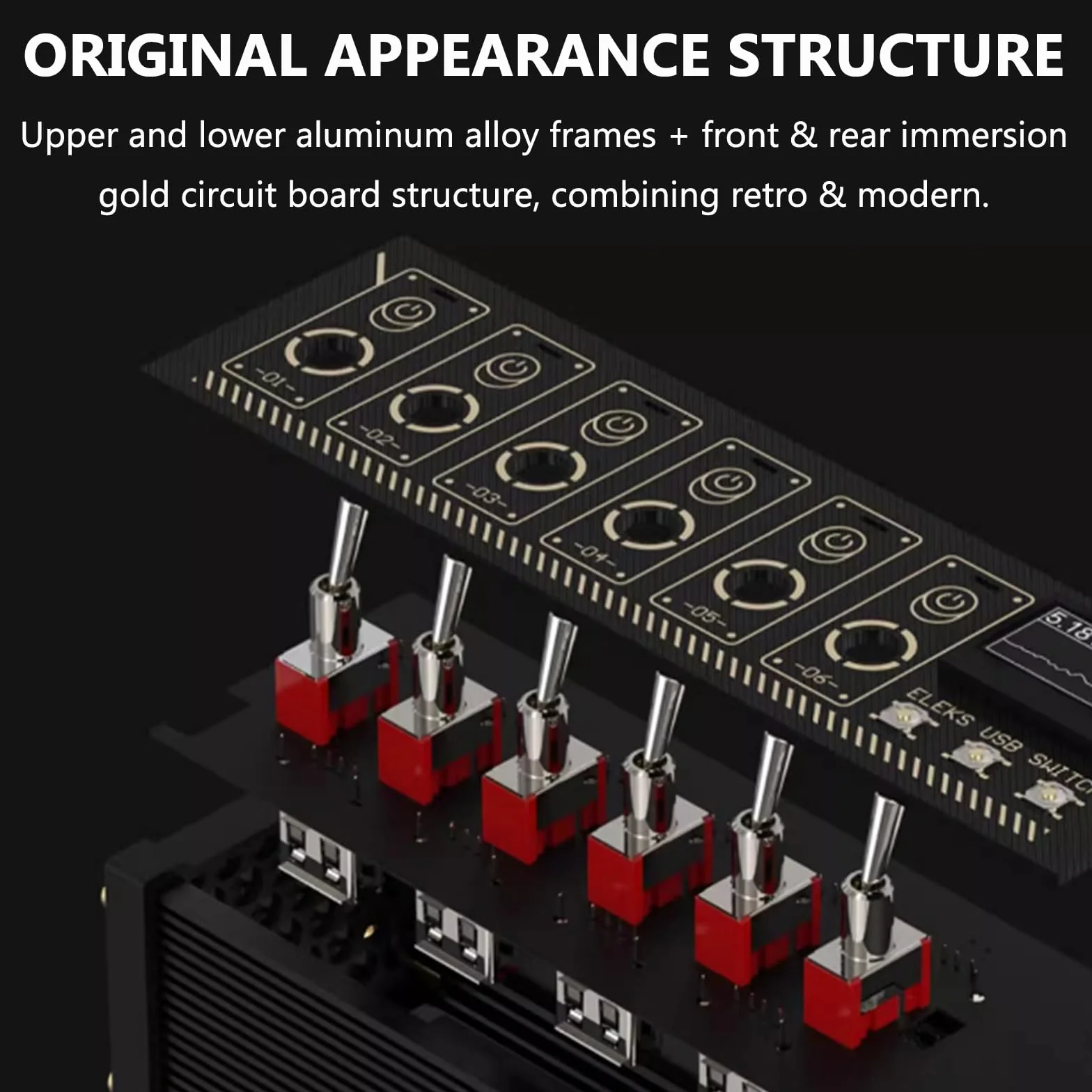 8 Port USB Docking Station, USB Expansion Dock, 1.54-inch IPS Color Screen, 10 Levels Brightness Adjustment, 8-Way Switch Total, Switch + Button + Voice Control,for Phones, Tablets, and Gadgets