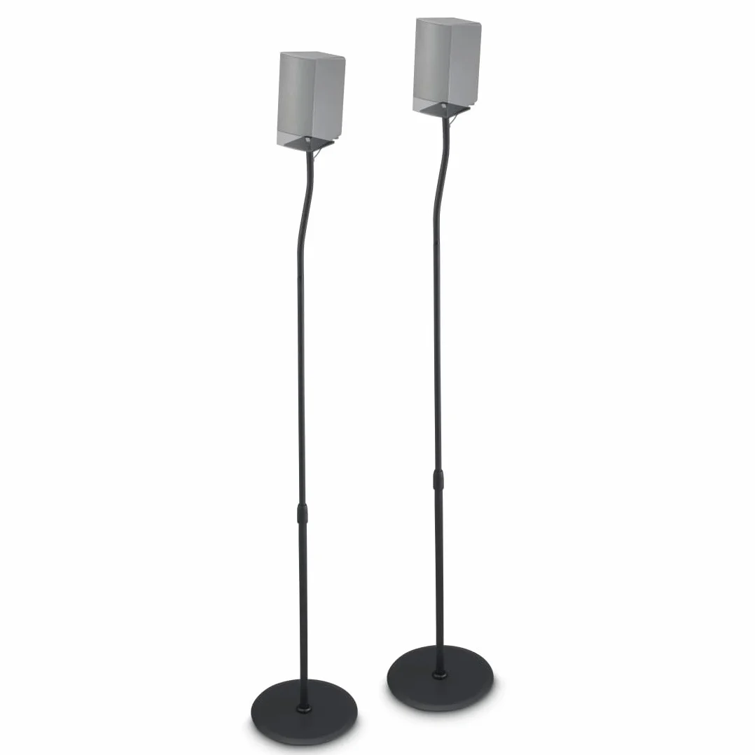 Hama Stojak pod głośnik zestaw 2 sztuki (statyw, kolumna, do głośników, regulowany, slim, 123 cm, uniwersalny, surround) czarny