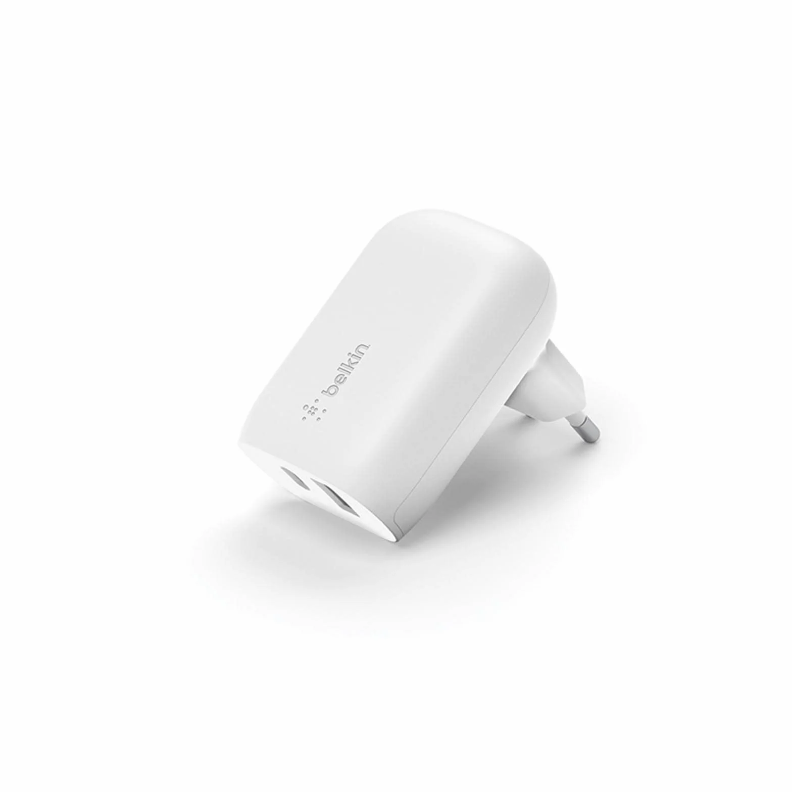 Belkin Podwójna ładowarka sieciowa o mocy 37 W, USB-C PPS PD, porty USB-C 25 W i typu A 12 W, do szybkiego ładowania telefonów Samsung Galaxy S23, Ultra, Plus, iPhone serii 14 i innych