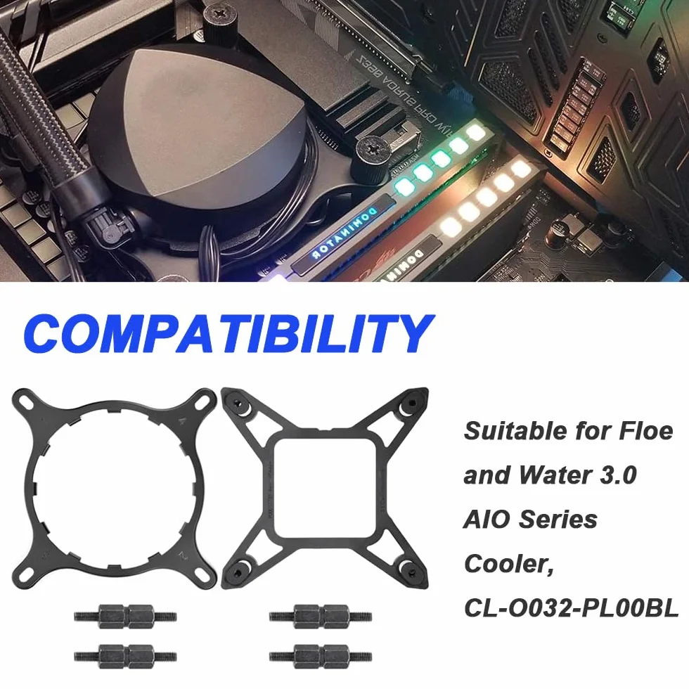 LGA 1700 Bracket Kit Upgrade do NZXT Kraken Z73 Z X AIO Coolers, Floe and Water 3.0 AIO Series Cooler, CL-O032-PL00BL-A