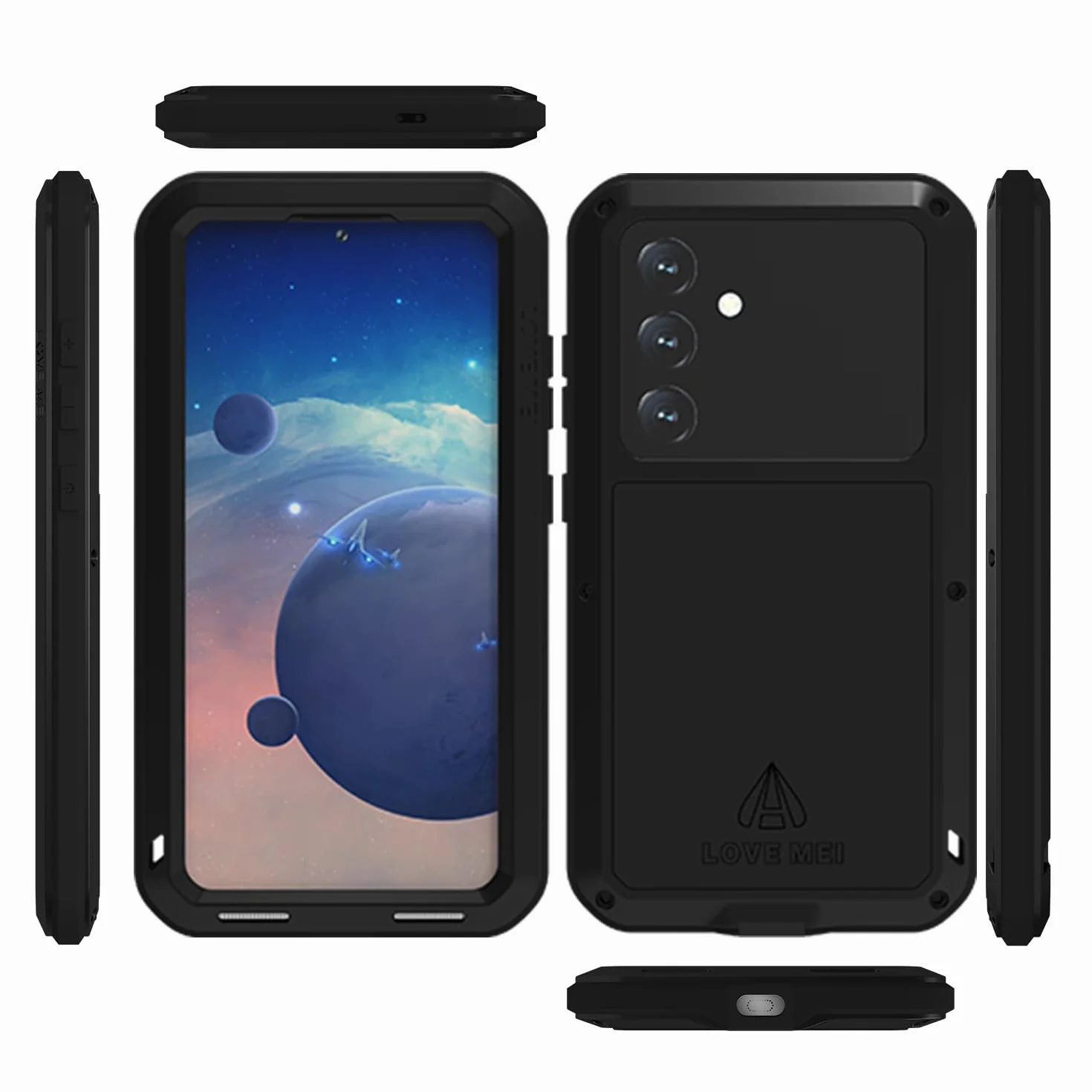 LJFLYXRI Wytrzymałe etui ochronne na całą obudowę do Galaxy S24 firmy – wytrzymałe aluminiowe i silikonowe, odporne na wstrząsy etui z wbudowaną osłoną ekranu (żółty, S24)