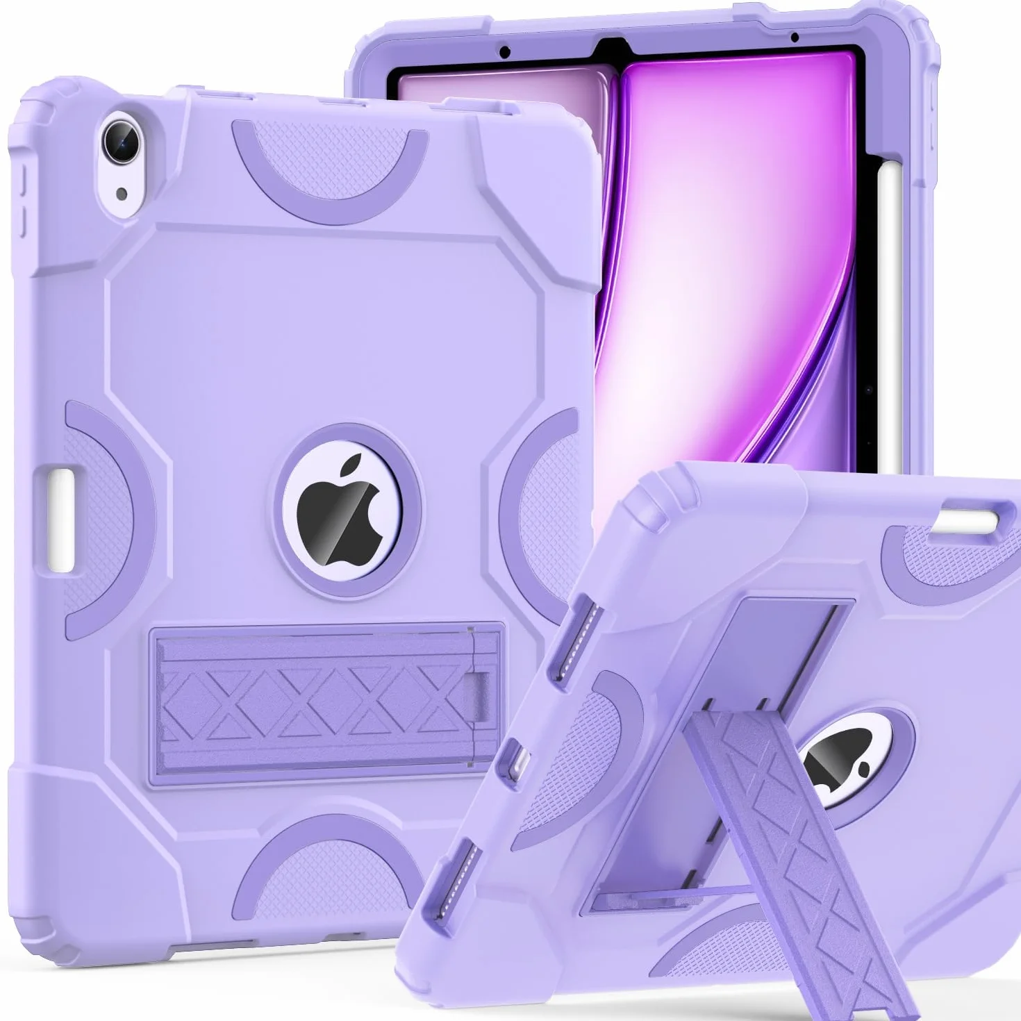 Cantis Etui na iPada Air 27.9 cm (M3) 2025/ (M2) 2024, iPad Air 5./4. generacji (2022/2020) 25.9 cm, wytrzymałe, odporne na wstrząsy, wytrzymałe etui ochronne do i Pad Air 28.9 cm, fioletowe +