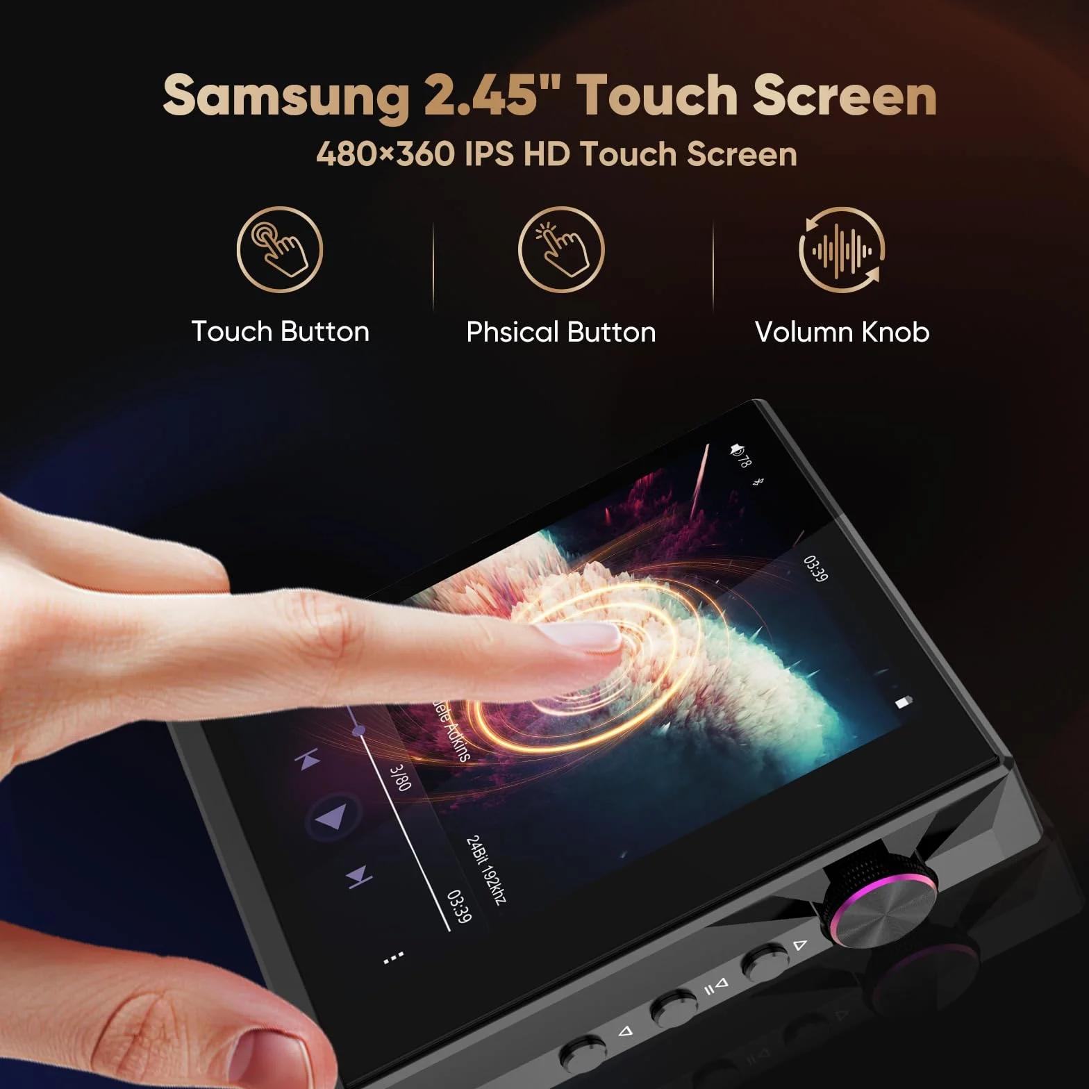 Hidizs AP80 PRO-X Odtwarzacze MP3 z Bluetooth, cyfrowe odtwarzacze audio, zrównoważony odtwarzacz muzyki bez strat, podwójny ESS9219C, chipy DAC, obsługuje MQA 8X/LDAC/apt-X/AAC/USB DAC/DSD256