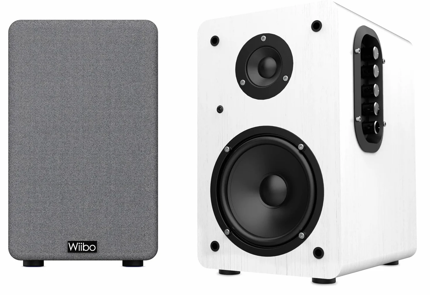 Wiibo Neo 100 - Przenośne głośniki Bluetooth Vintage - Inteligentne głośniki HiFi - Głośniki półki - Moc 100W - 250 mm x 180 mm x 300 mm - Biały