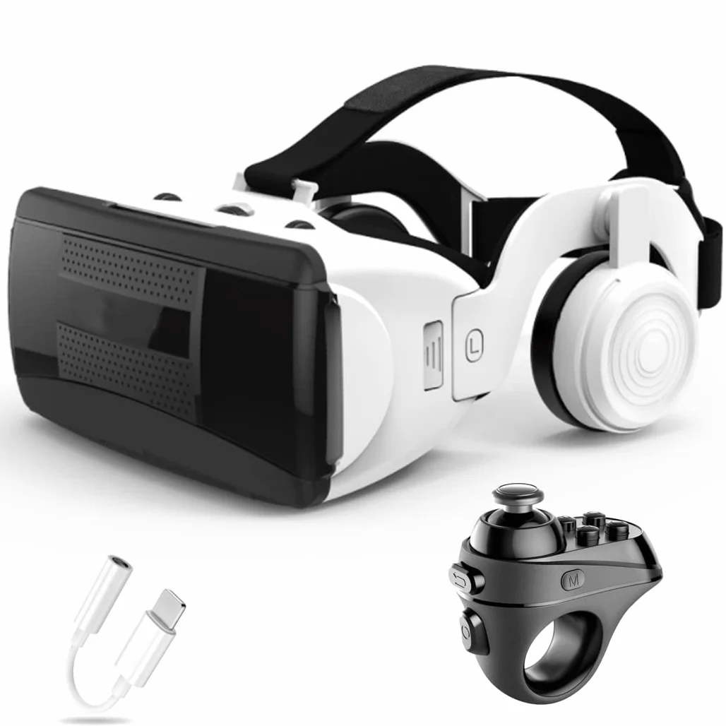 Okulary 3D, Virtual Reality, zestaw słuchawkowy, ochrona oczu, okulary VR do filmów 3D i gier, kontroler Bluetooth do iPhone 13 Pro Max/13 Pro/13/12/11, do Samsung Galaxy S21, Huawei, X. iaomi-Seria nie