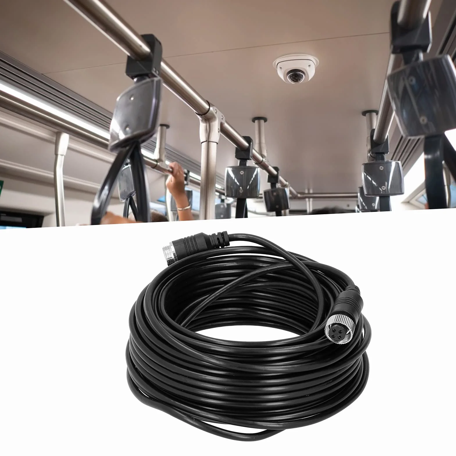 4-pinowy Przedłużacz Wideo Samochodowego Kabel Lotniczy Wideo Dc 12v Przedłużacz Zasilający do Monitora Auto Truck Bus(5m),Drut i kabel