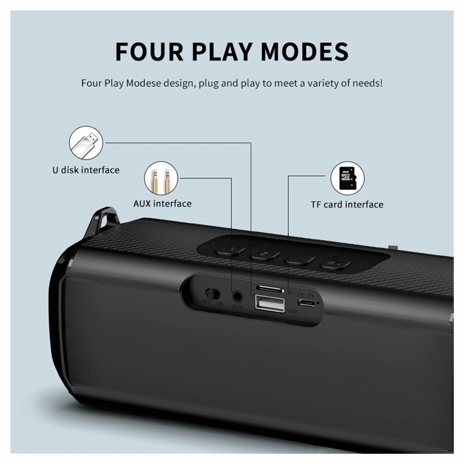 Głośnik Lights Przenośny Bezprzewodowy Odtwarzacz Muzyki Bluetooth DośWiadczenie Jak W Kinie(Black)