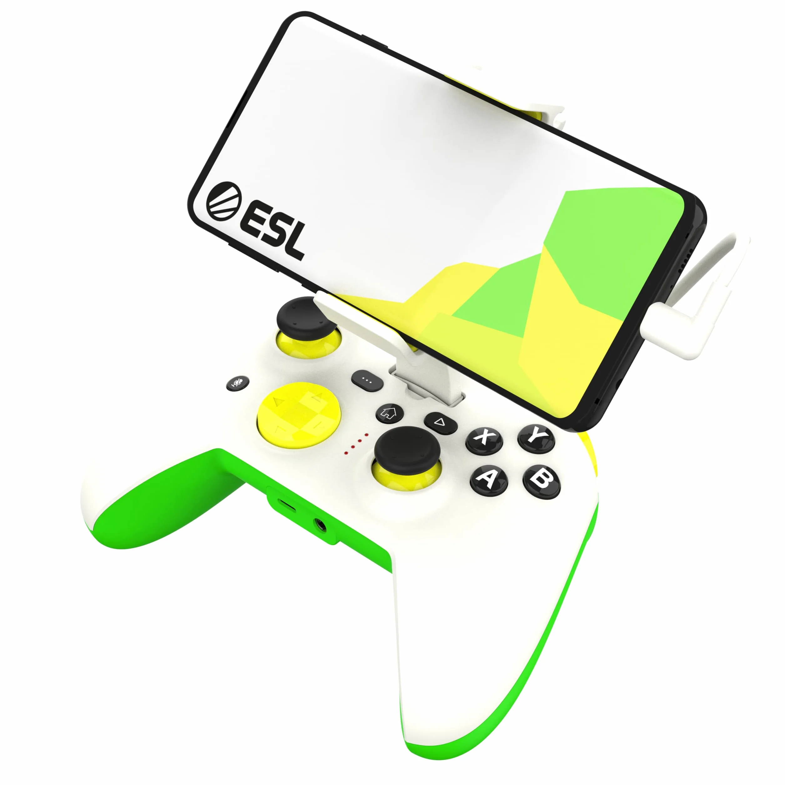 RiotPWR ESL Game Controller do smartfonów z systemem Android z USB-C, zapewnia bezproblemowy przepływ gry, Power Pass Through Charging, uchwyt ZeroG, ulepszony 8-drożny pad D, przycisk Share, gniazdo audio
