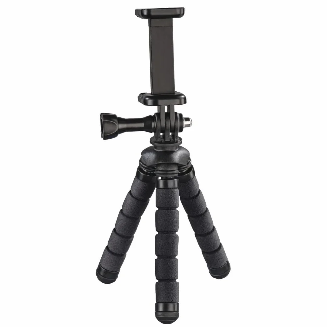 Hama statyw do smartfonów i kamer GoPro (mini, elastyczne nogi, do zdjęć, filmów, kompaktowy, tripod, regulowany) czarny