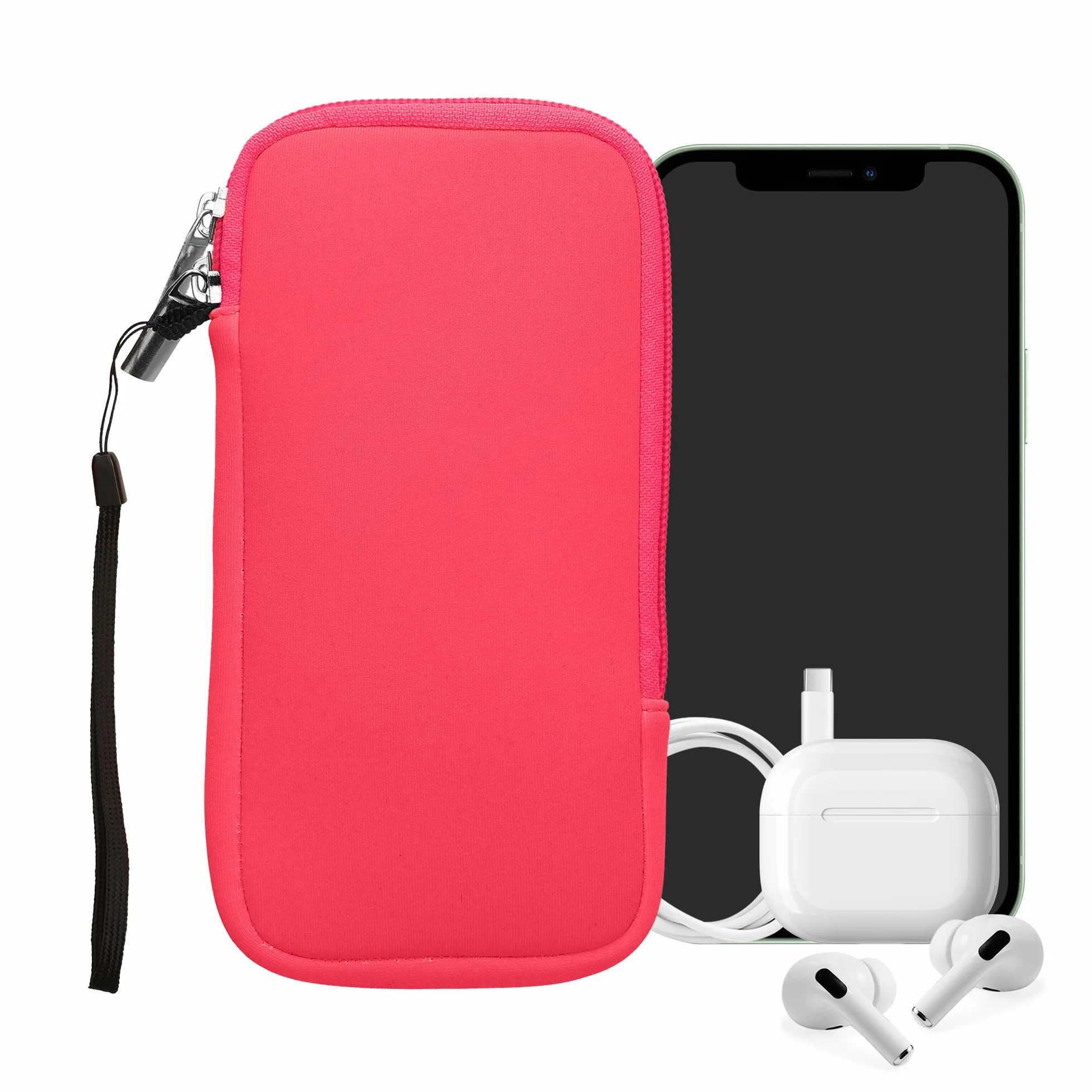 kwmobile Uniwersalny futerał na smartfona XL 6,7/6,8" neoprenowy różowy fluorescencyjny