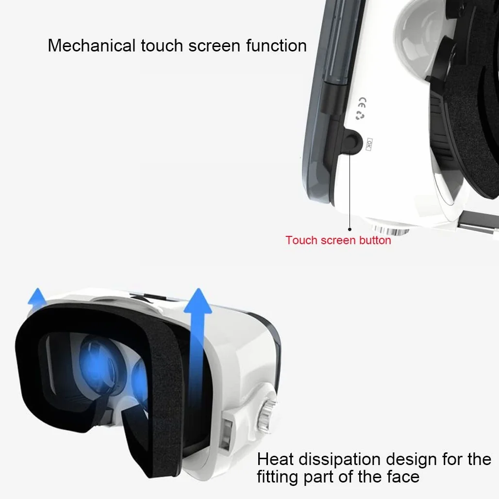 Okulary VR, zestaw słuchawkowy z wirtualnej rzeczywistości, zestawy słuchawkowe VR obsługują Android i IOS, połączenie Bluetooth dla iPhone 13 Pro Max/13 Pro 13/12/11, do Samsung Galaxy S21, Huawei, Xiaomi (Kolor: B, rozmiar: Ios )
