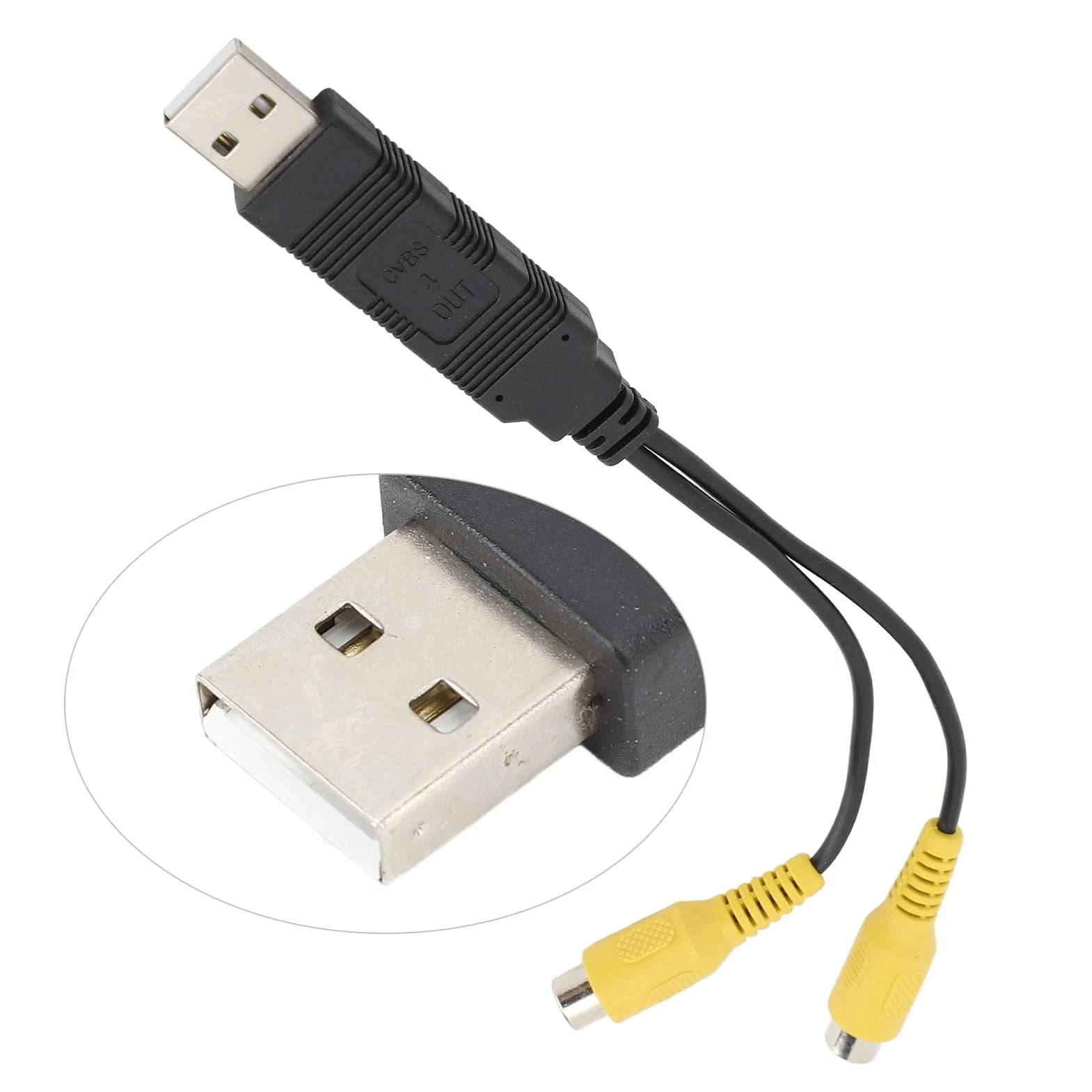 Aramox Adapter Wyjścia Wideo USB do CVBS, Kabel Interfejsu USB, HD, dla Pojazdu