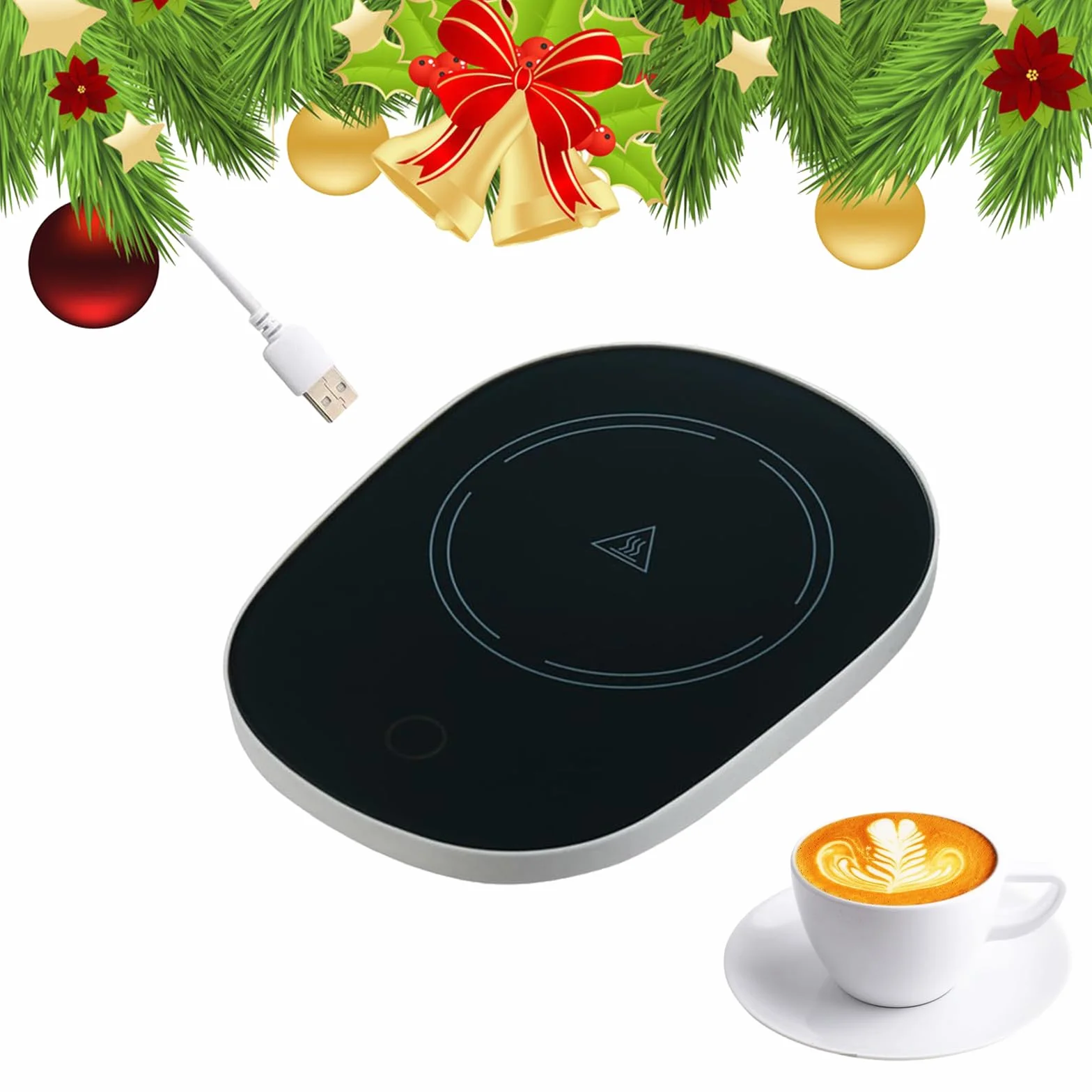 Podgrzewacz do kubków do kawy, podgrzewacz do kubków USB, elektryczny podgrzewacz do kubków, podgrzewacz do kawy, podgrzewacz do kawy, podgrzewacz do kawy, mleka, idealny na sezon zimowy, czarny