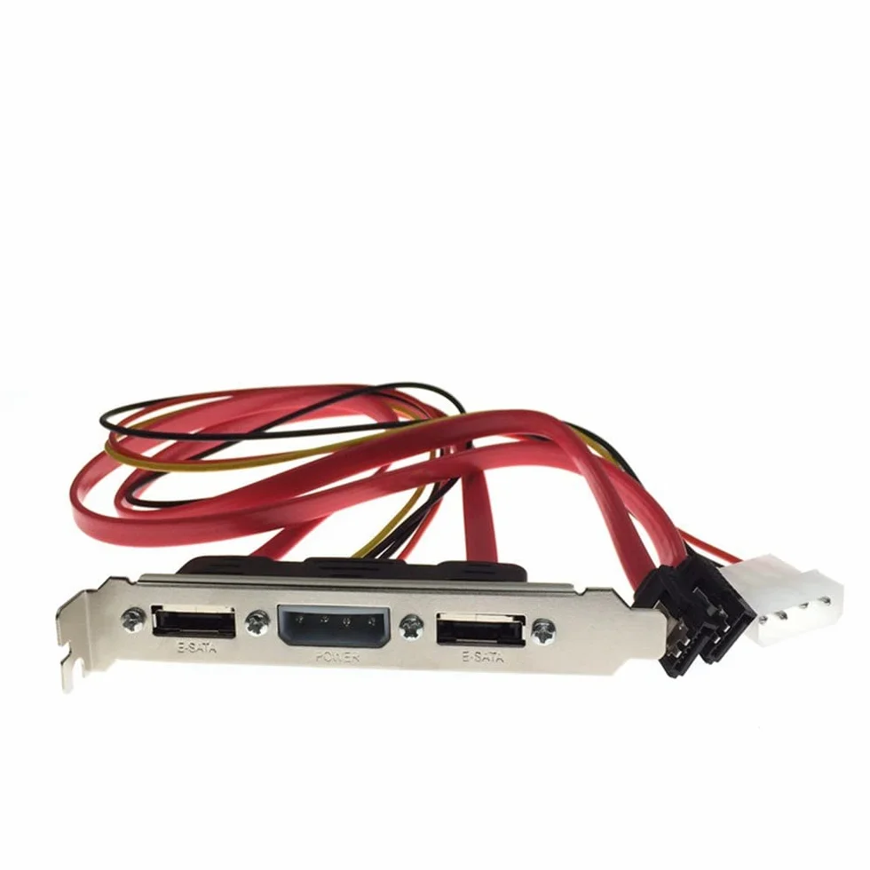 PC DIY SATA do ESATA i 4-pinowy IDE Molex PCI uchwyt gniazdo kabel o pełnej wysokości do zewnętrznego dysku twardego