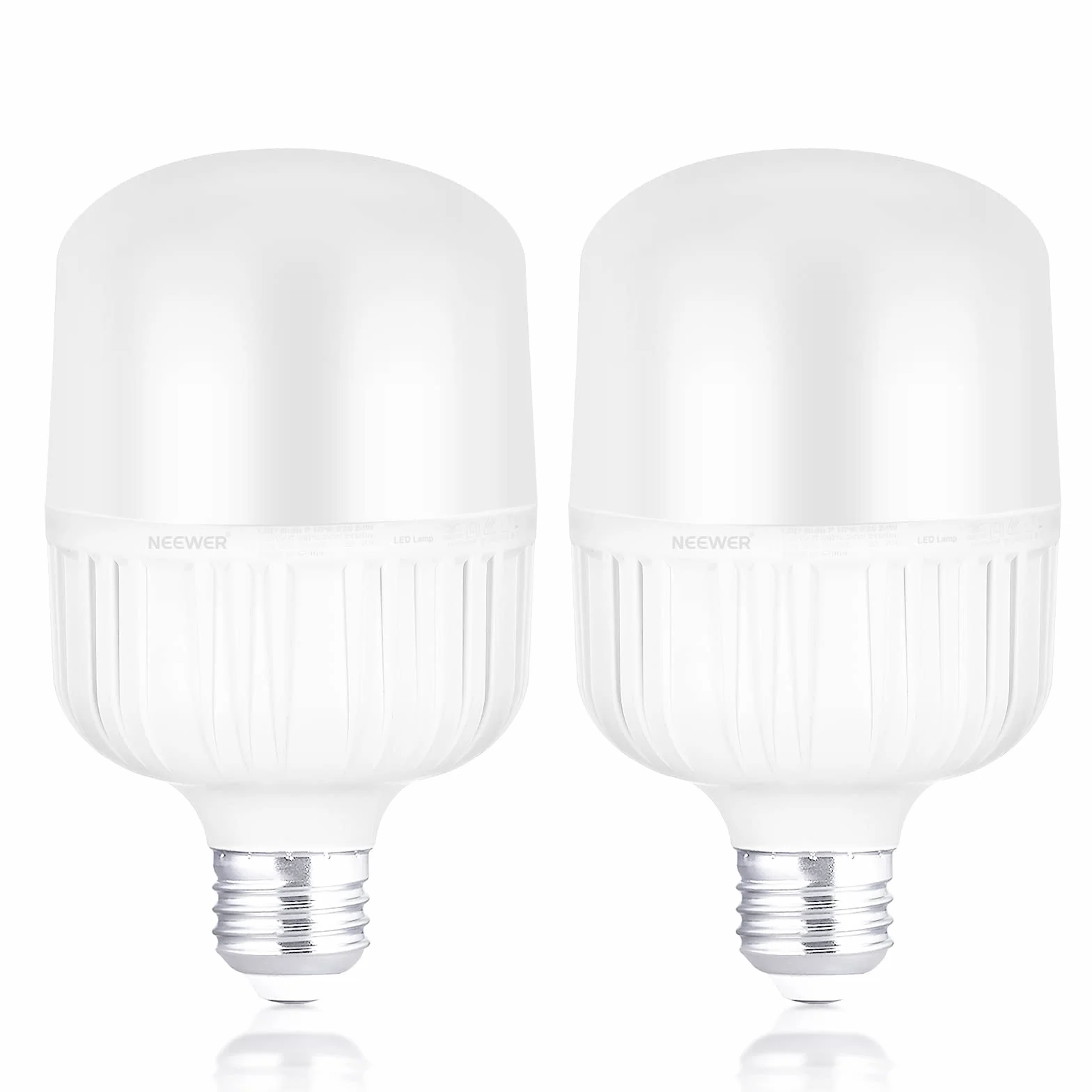 NEEWER Żarówki LED E27, 24 W, 2 sztuki, 2300 lumenów/5700 K/CRI 93+/15000 h, jasne oświetlenie do fotografii wideo, bezgłośne/bez migotania/bez możliwości ściemniania, certyfikat CE i UKCA