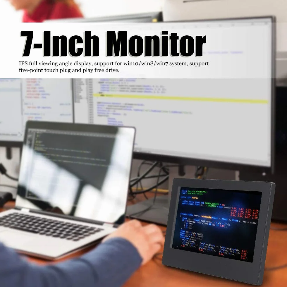 7-calowy monitor IPS z pełnym kątem widzenia i ekranem LCD Wyświetlacz HDMI z obudową do komputera Mini PC Display