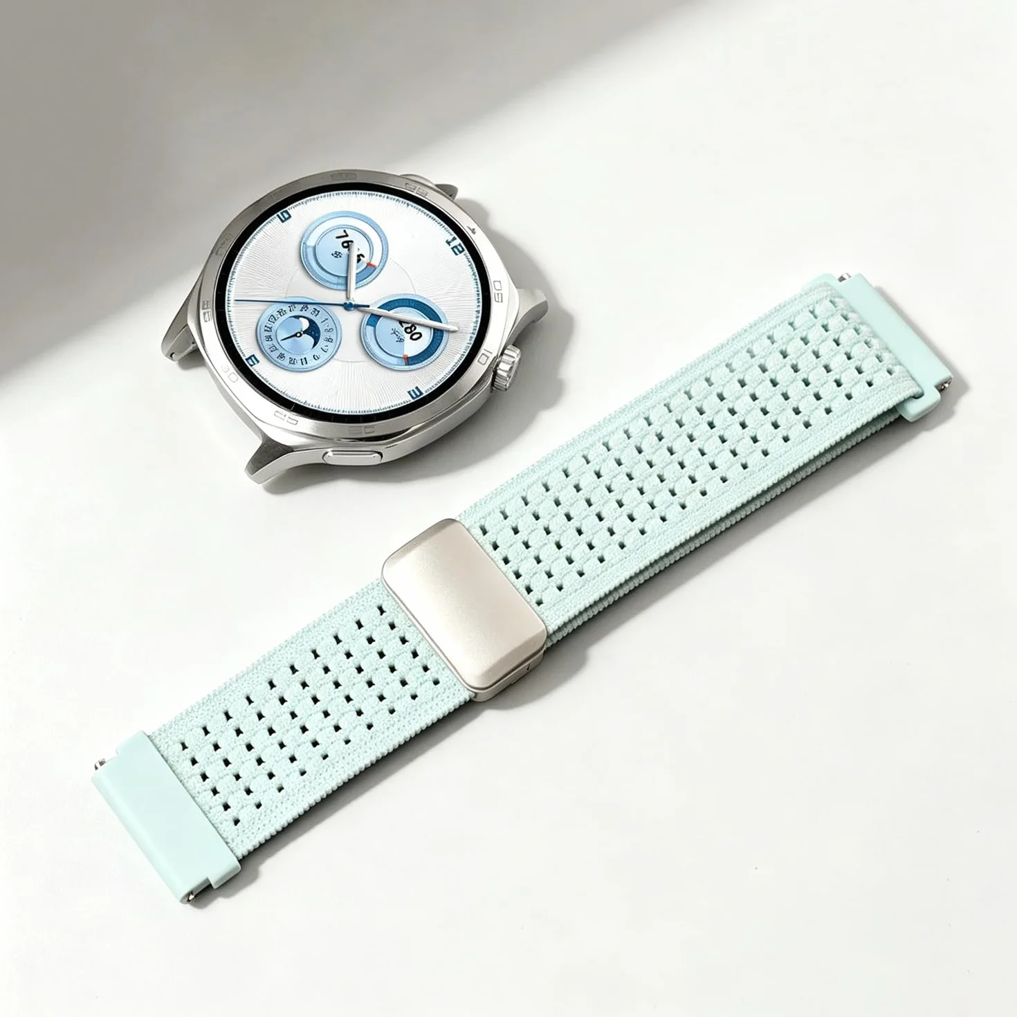 18mm 19mm 20mm 22mm Elastyczny nylon Pasek zegarka Garmin/ID205L/Galaxy/Amazfit/Huawei/Coros,oddychający magnetyczny Nylon sport Pasek