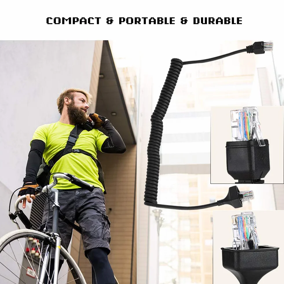 Kabel Mikrofonowy, 8-pinowy, Elastyczny Kabel o Długości 50 Cm, Przewód Mikrofonowy, Kabel Mikrofonowy, Kabel Mikrofonu Głośnikowego do Radia Kenwood