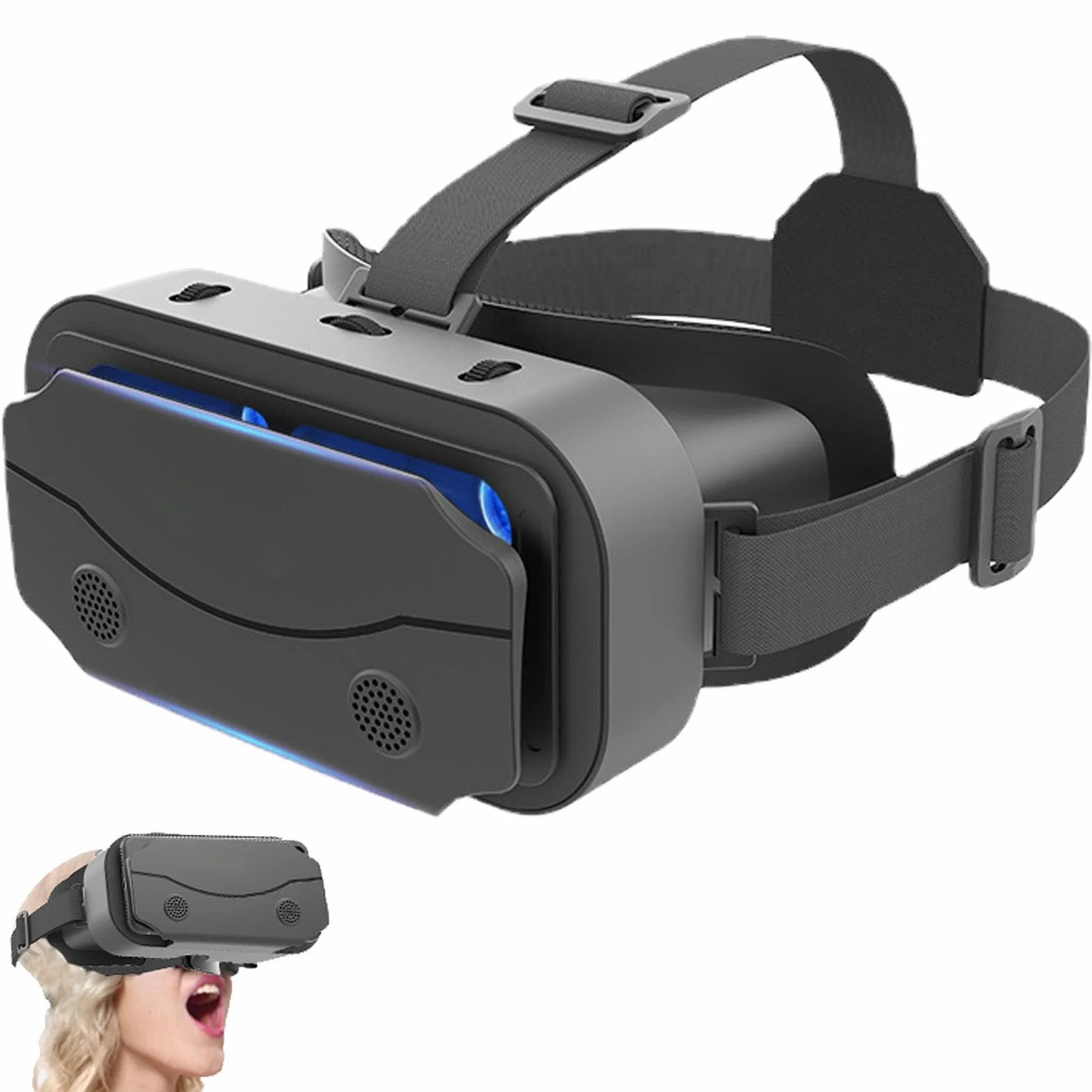5 Pcs Okulary wirtualnej rzeczywisto?ci - Zestaw s?uchawkowy VR dla Androida | Okulary HD VR Zestaw s?uchawkowy do wirtualnej rzeczywisto?ci do gier VR Filmy, zestaw s?uchawkowy VR do Homraa