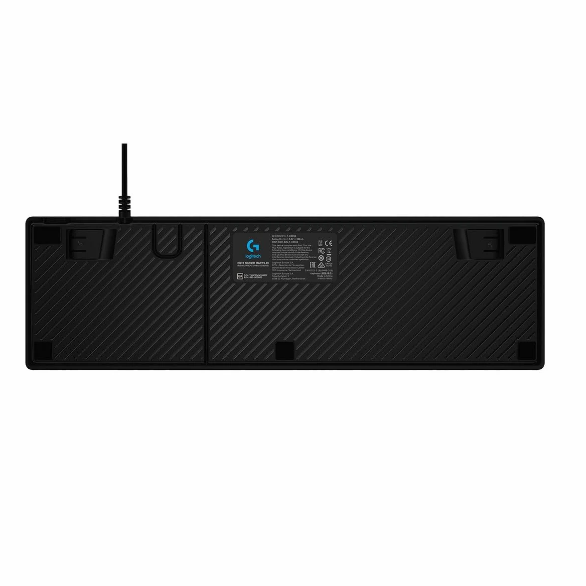 Logitech G 513 mechaniczna klawiatura do gier, przełączniki dotykowe GX-Brown, oświetlenie RGB, pętla USB, podkładka pod nadgarstek z pianką memory, aluminiowa obudowa, francuski układ AZERTY, czarna