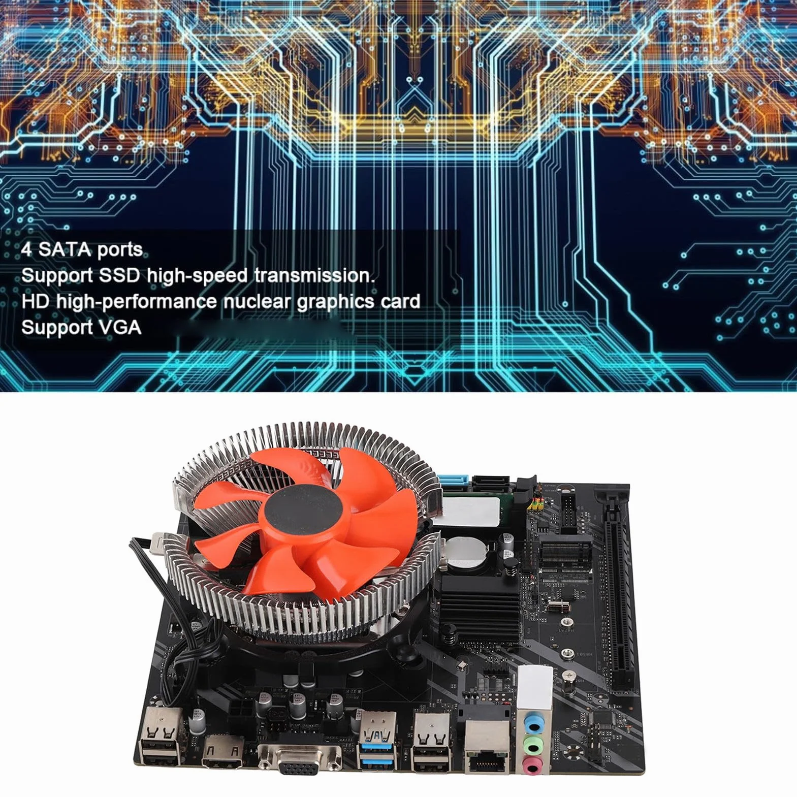 Generic Płyta Główna do Komputera Stacjonarnego Płyta Główna B75 z pamięcią DDR3 4G Dual-USB 3.0 Zestaw do Szybkiej Aktualizacji Części Komputerowych
