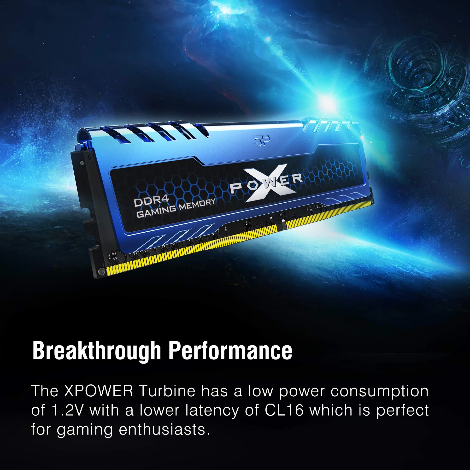 Silicon Power 8 GB XPOWER Turbine Gaming DDR4 2666 MHz (PC4 25600) 288-pin CL16 1,35 V UDIMM moduł pamięci stacjonarnej – niskie napięcie