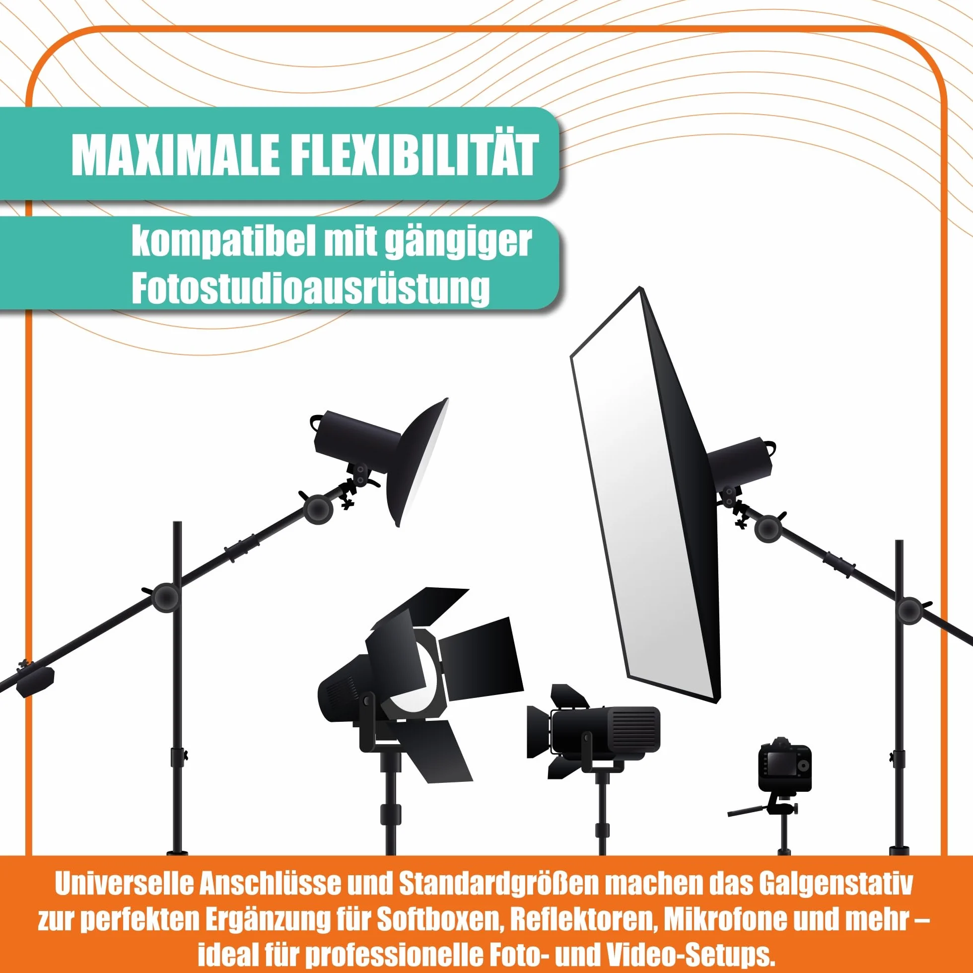 pixly® Statyw ze stali nierdzewnej; regulowany profesjonalny statyw C z ramieniem szubienicy do studia fotograficznego i wideo; statyw oświetleniowy z podstawą żółwia i głowicą uchwytową; statyw