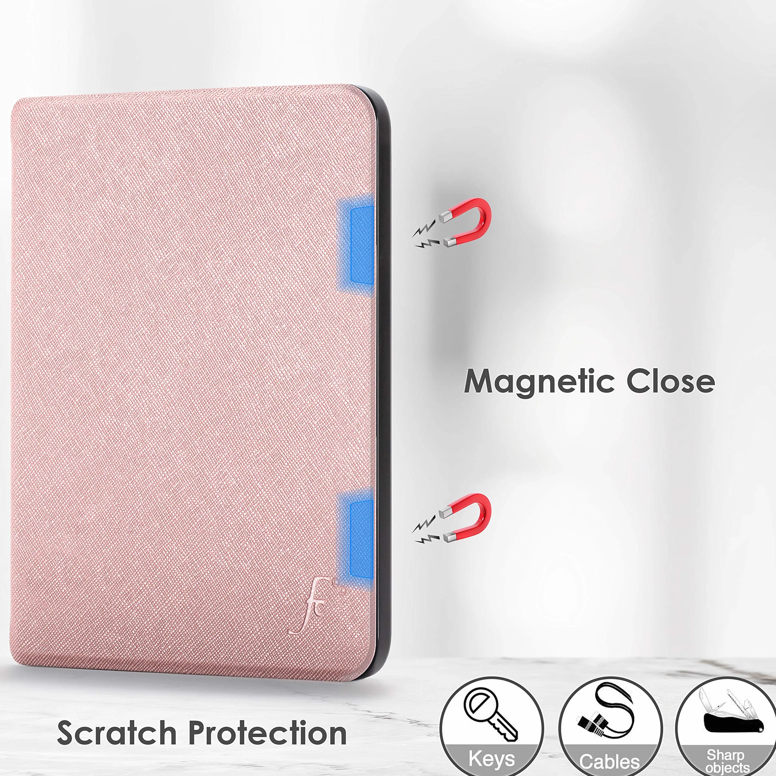 Forefront Cases Etui do Amazon Kindle Paperwhite 6.8-cal (10. generacji - wersja 2018 r.) - Smukłe, Lekkie i Ochronne Etui do Amazon Kindle Paperwhite z Auto. Budzi/Spać Funkcja - Różowe Złoto