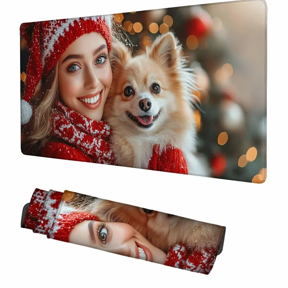 Podkładka pod mysz dla psa, 1000 x 500 x 3 mm, podkładka pod mysz dla graczy, XXL, podkładka pod mysz ze zszytymi krawędziami i antypoślizgową gumową podstawą, akcesoria na biurko, podkładka pod mysz