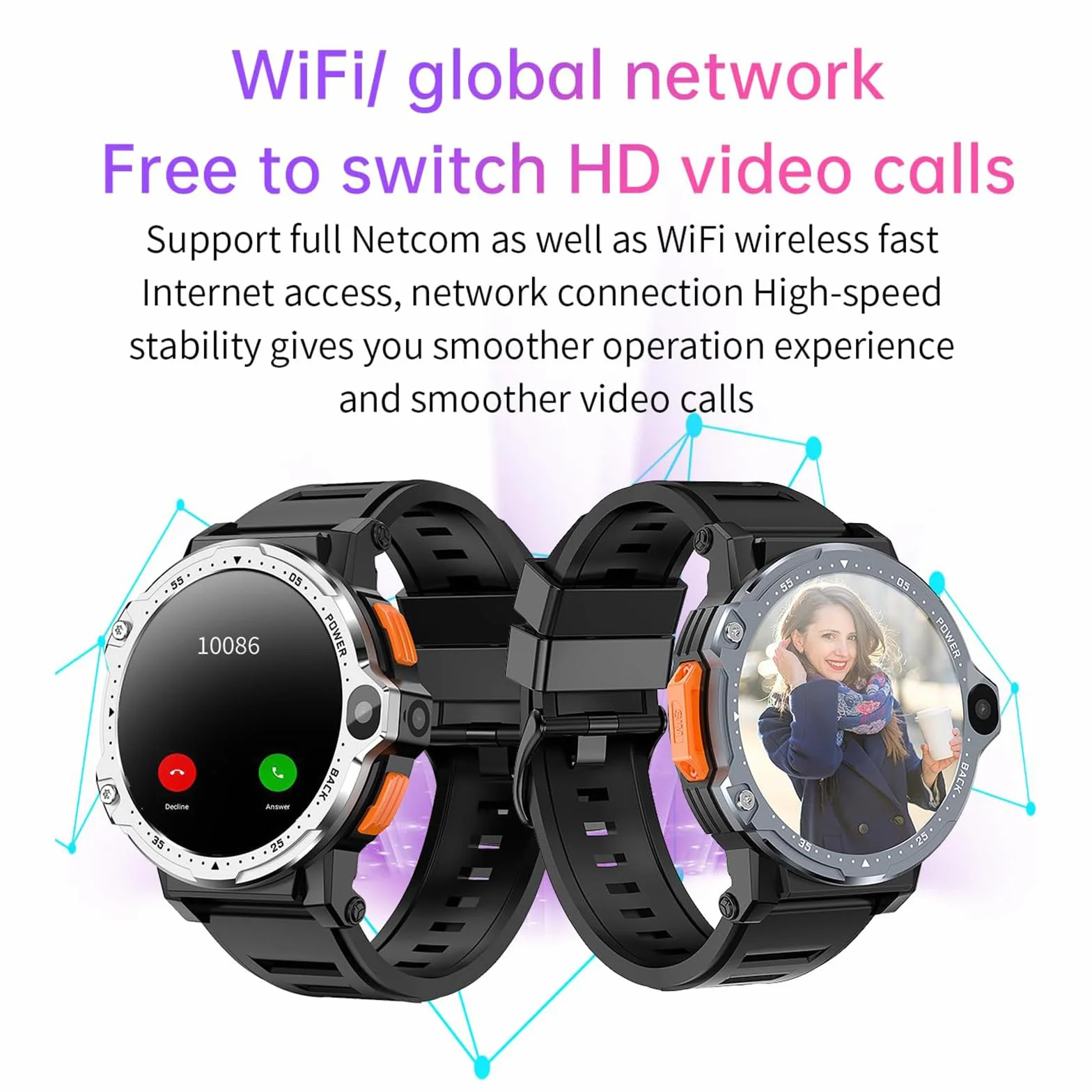 Sportowy inteligentny zegarek 4G, Android 8.1 SIM, z podwójną kamerą, pulsometrem, nawigacją GPS, trybami Multi-Sport, płatność offline, prezenty dla mężczyzn