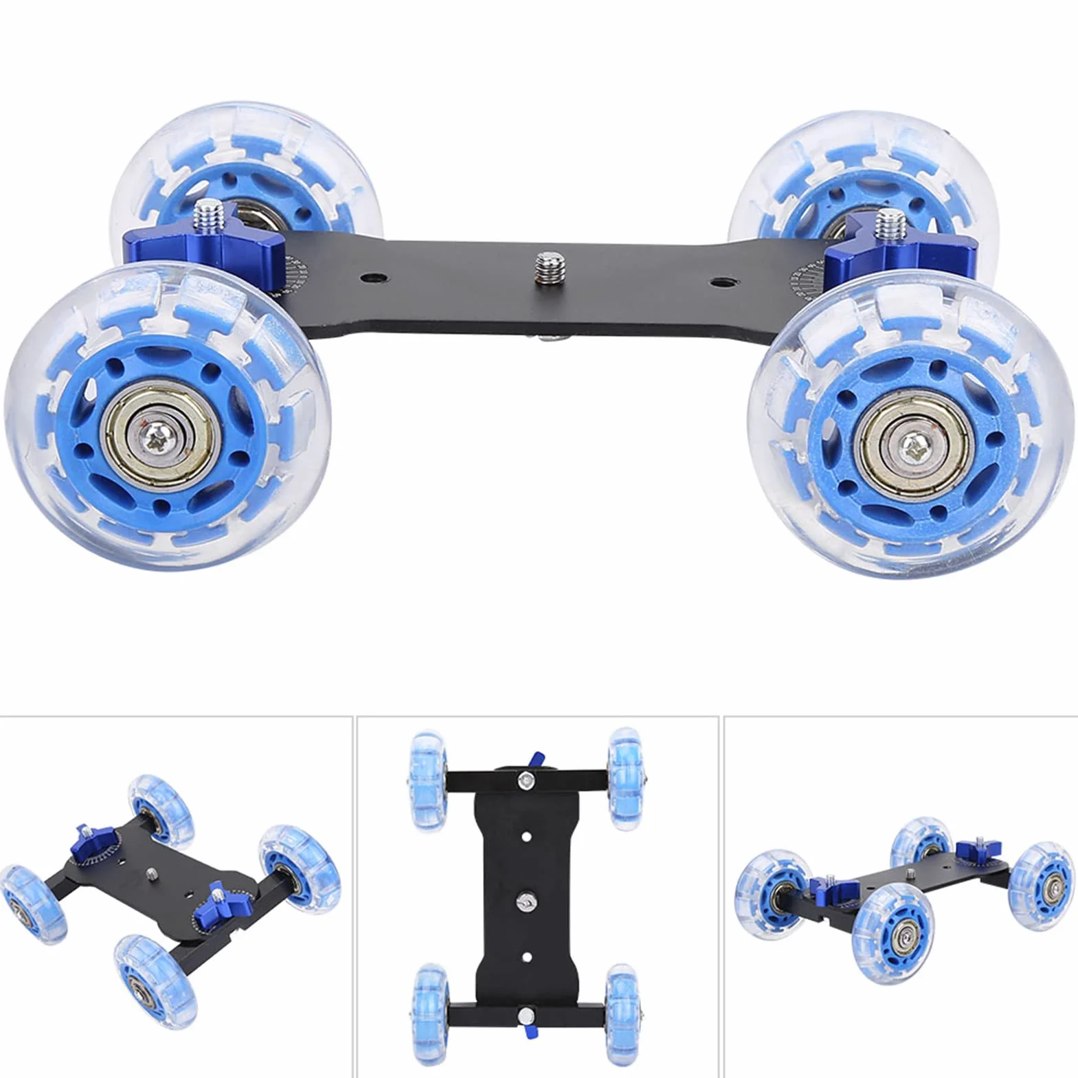 BuyWeek Kamera Dolly Skater, Scaled Camera Table Dolly Slider Mini Desktop 10 KG, obciążenie szyny Roller Track Slider do kamery DLSR