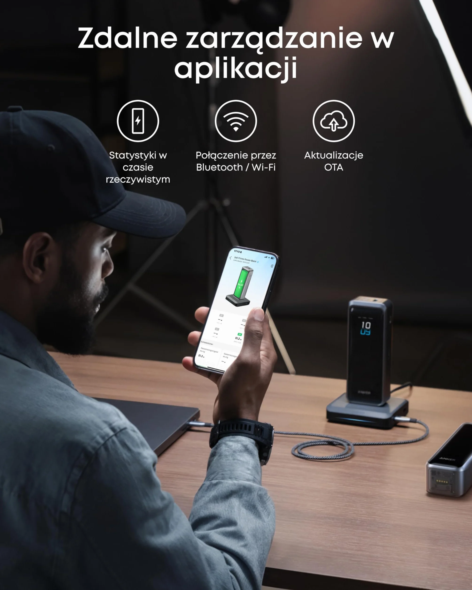 Anker stacja ładująca Prime, 150 W, 4 urządzenia, Pogo Pin | 150 W, ładowanie 4 urządzeń, kompatybilna z urządzeniami MacBook, iPhone, Samsung