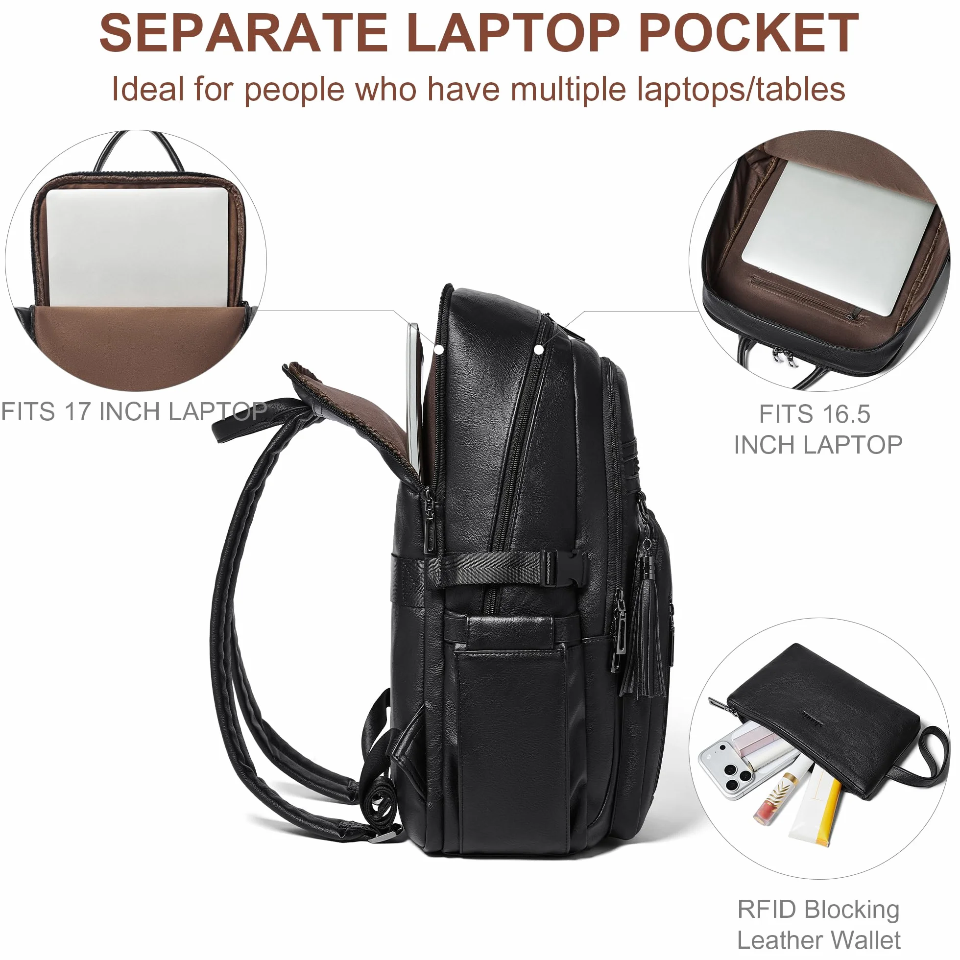 Shrrie Plecak podróżny do kabiny samolotowej 28L,Bagaż podręczny pod siedzeniem,Plecak na laptopa 17 cali z portem USB,Torba biznesowa i codzienna praca,Idealny do podróży i szkoły, Dwukolorowy czarny