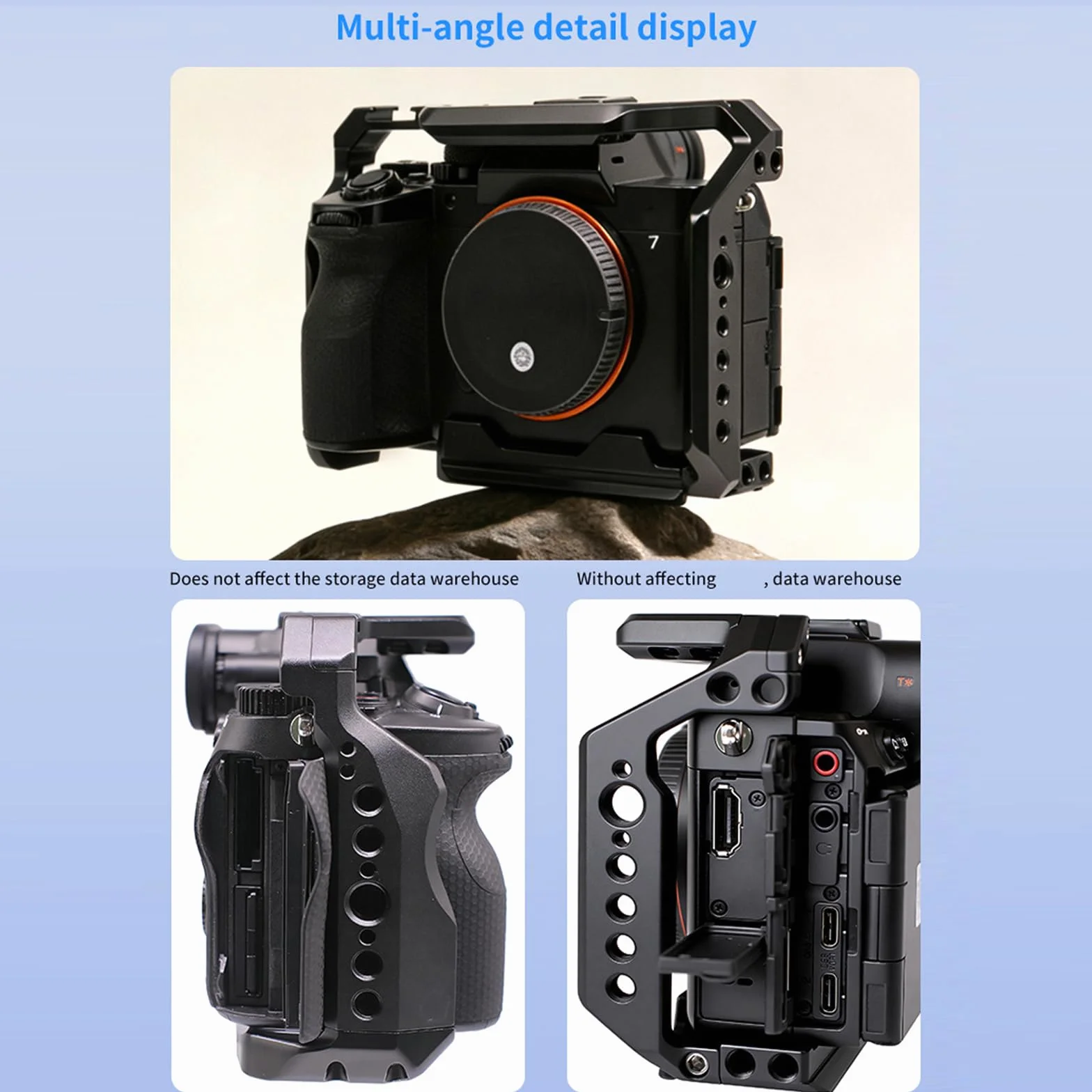 Pełna klatka aparatu ochronna obudowa do A7M4 A7M5 A7R5 DSLR stabilizator rozszerzeń aparatu wideo film film film uchwyt sprzęt fotograficzny