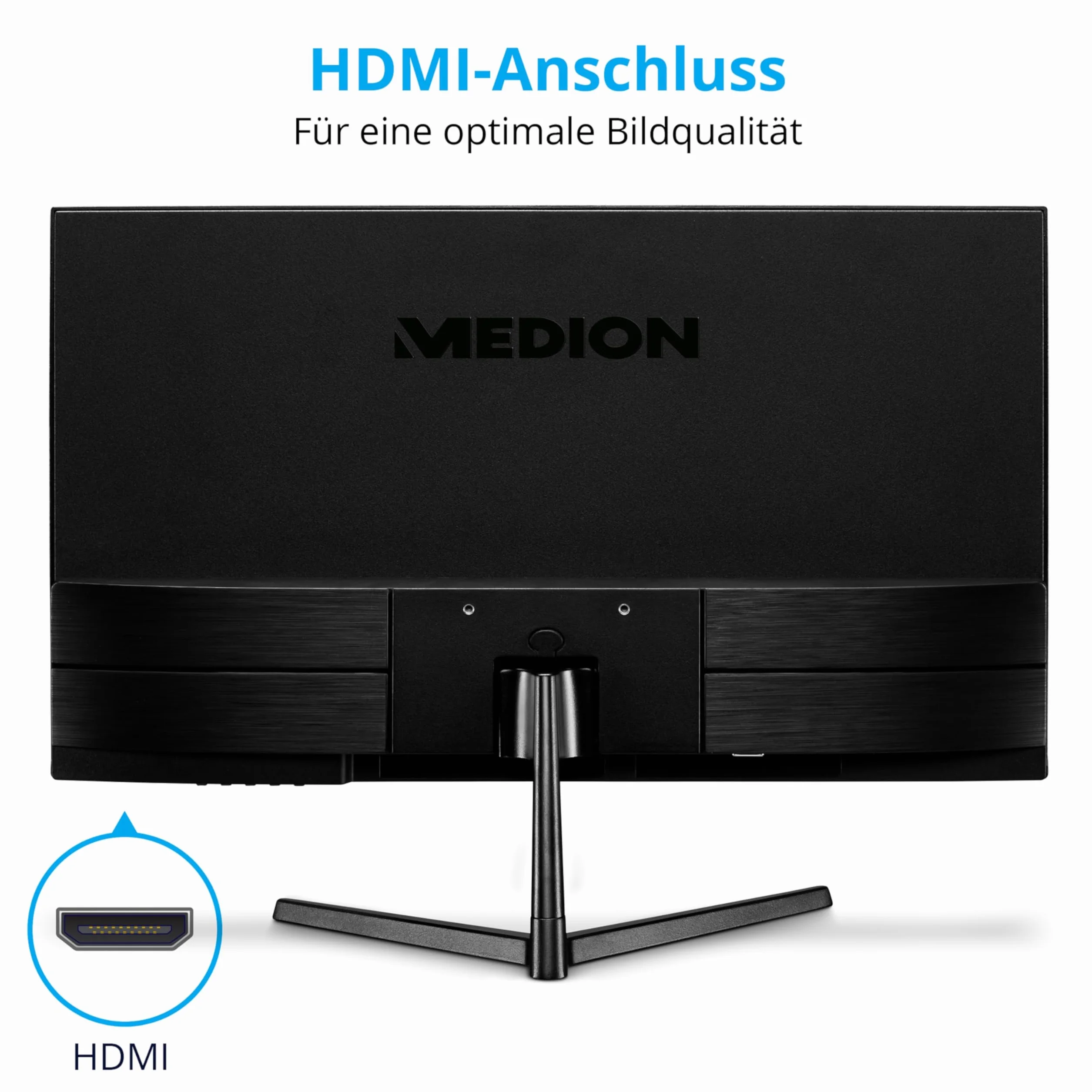MEDION P52218 (MD 20150) 54,6 cm (22 cale) panoramiczny ekran Full HD (FHD, 16:9, HDMI, VGA, antymigoczący, ochrona przed niebieskim światłem, wielojęzyczne menu) Czarny