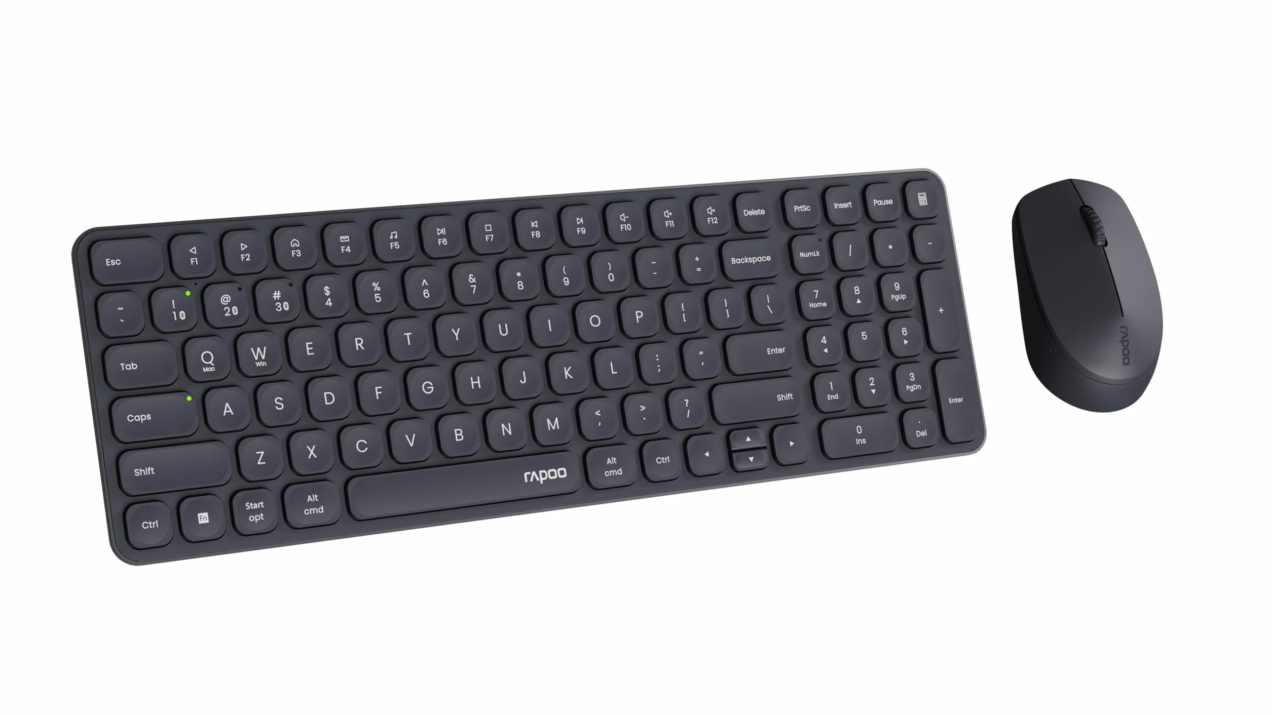 Rapoo I bezprzewodowa klawiatura i mysz (9310M, Ultraslim, Bluethooth, 2,4 GHz, baterie) ciemnoszary