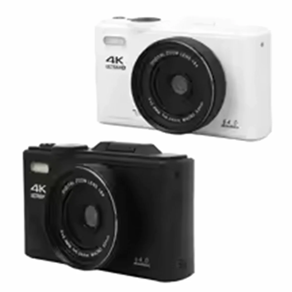 Przenośny aparat cyfrowy 4K, 3-calowy ekran z klapką 64 MP UHD 18-krotny zoom autofokus retro design kompaktowy model biały