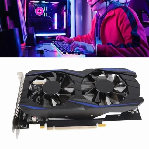 Karta Graficzna do Gier GTX550Ti 6G, Karta Graficzna GDDR5 192bit 3400 MHz z Interfejsem HDMI DVI VGA, Podwójny Wentylator Chłodzący do Komputerów Stacjonarnych (GTX550Ti 6GB)