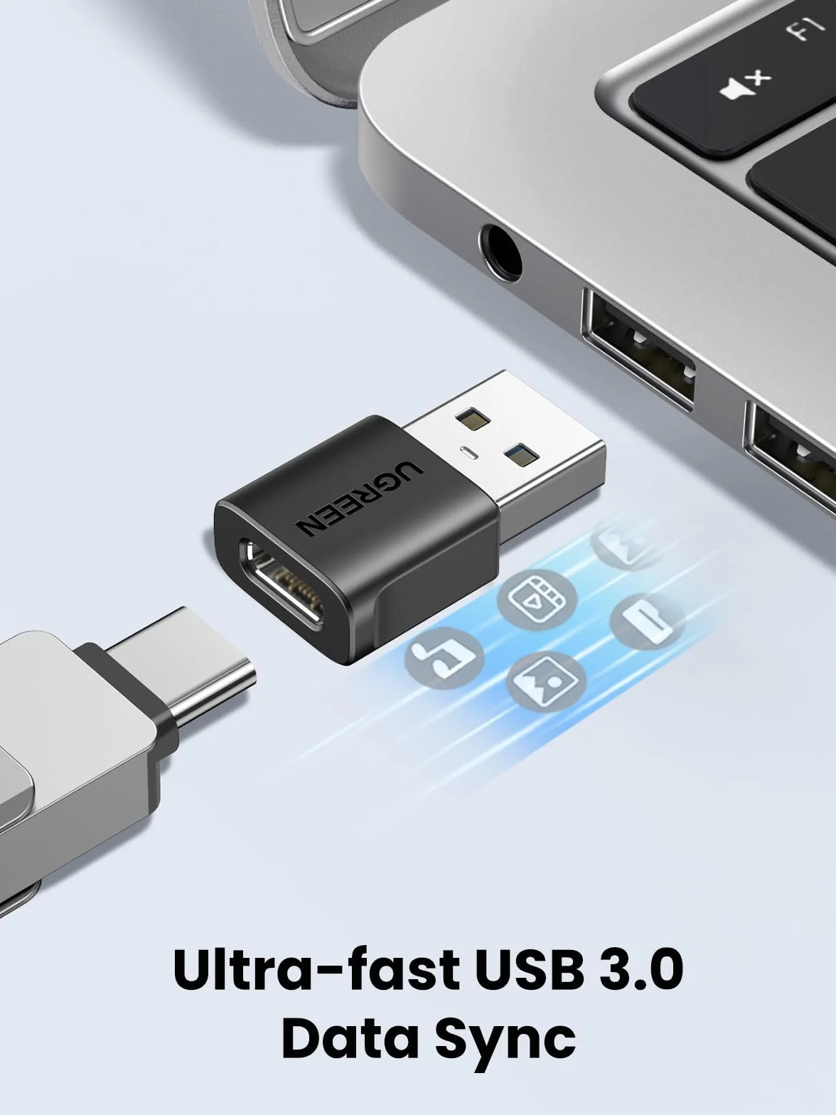 UGREEN Adapter USB C na USB 2 sztuki 10 Gbps USB A na USB C kompatybilny z iPhone 15 Pro Max iPad Galaxy S24/S23