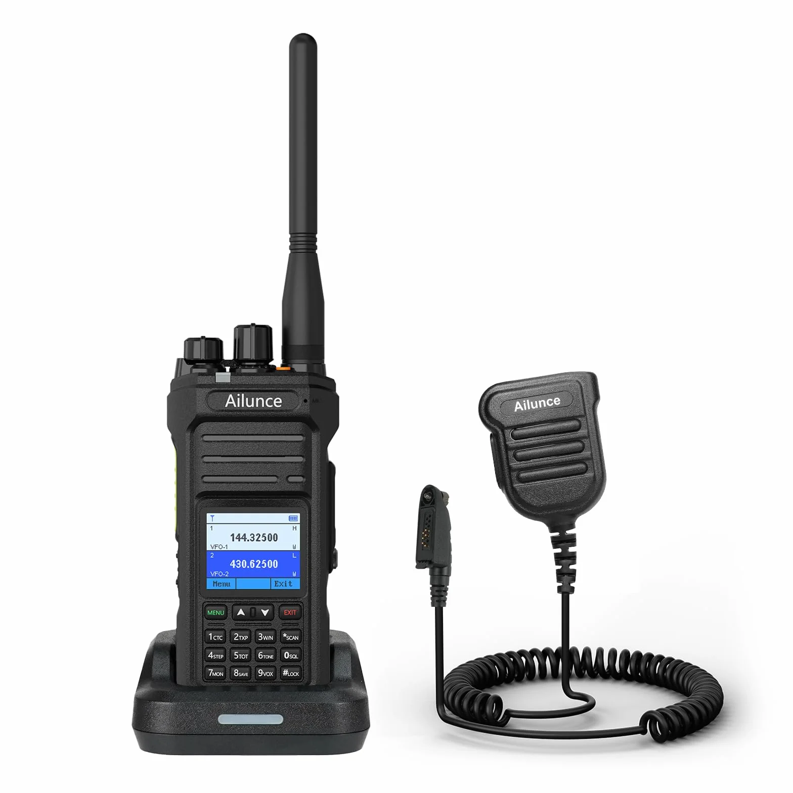Retevis Ailunce HA1UV Radiotelefon Amatorski z Mikrofonem, Dwupasmowy, Wodoodporny IP67, Akumulator 2800 mAh, Przenośny Nadajnik-Odbiornik Dalekiego Zasięgu do Ratownictwa, Imprezy Amatorskie (1 szt.)