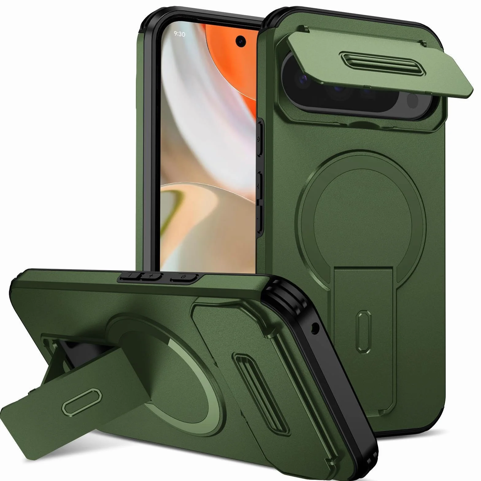 Wojskowe etui do Google Pixel 11ProXL/11 Pro/11, magnetyczna klapka, ochrona aparatu, amortyzacja uderzeń, etui ochronne