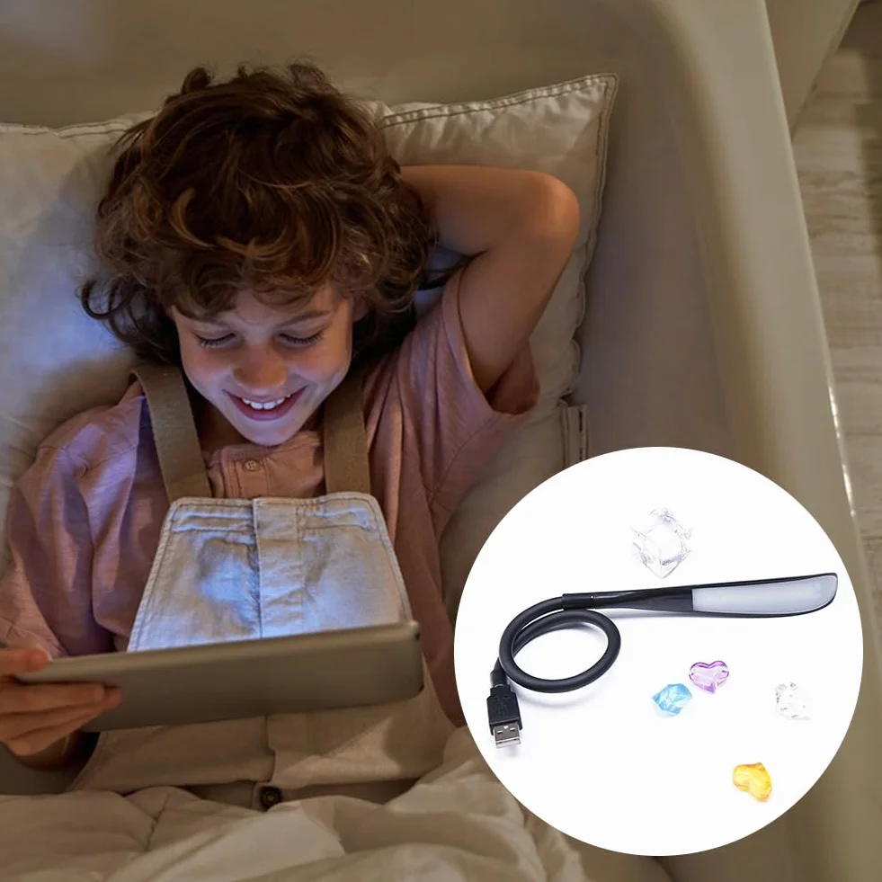 Comioke Lampa USB LED do laptopa, ściemniana, przenośna, czarna