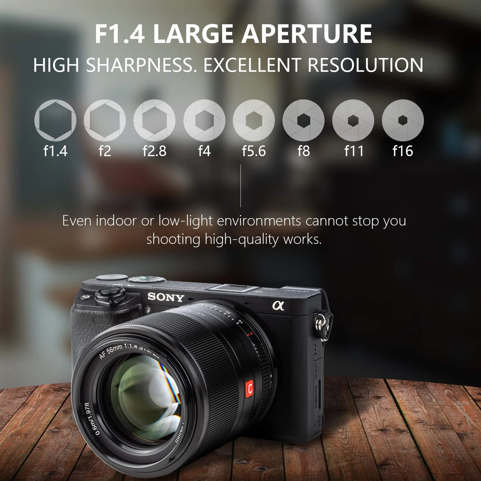 VILTROX 56mm F1.4 STM Obiektyw Autofokus APS-C Obiektyw portretowy Kompatybilny z Sony E-Mount APS-C-Format bez lustra Aparaty A6500 A6300 A6000 A7Rpape A7RⅡ A7RⅡ A7Ⅱ A7S A7R