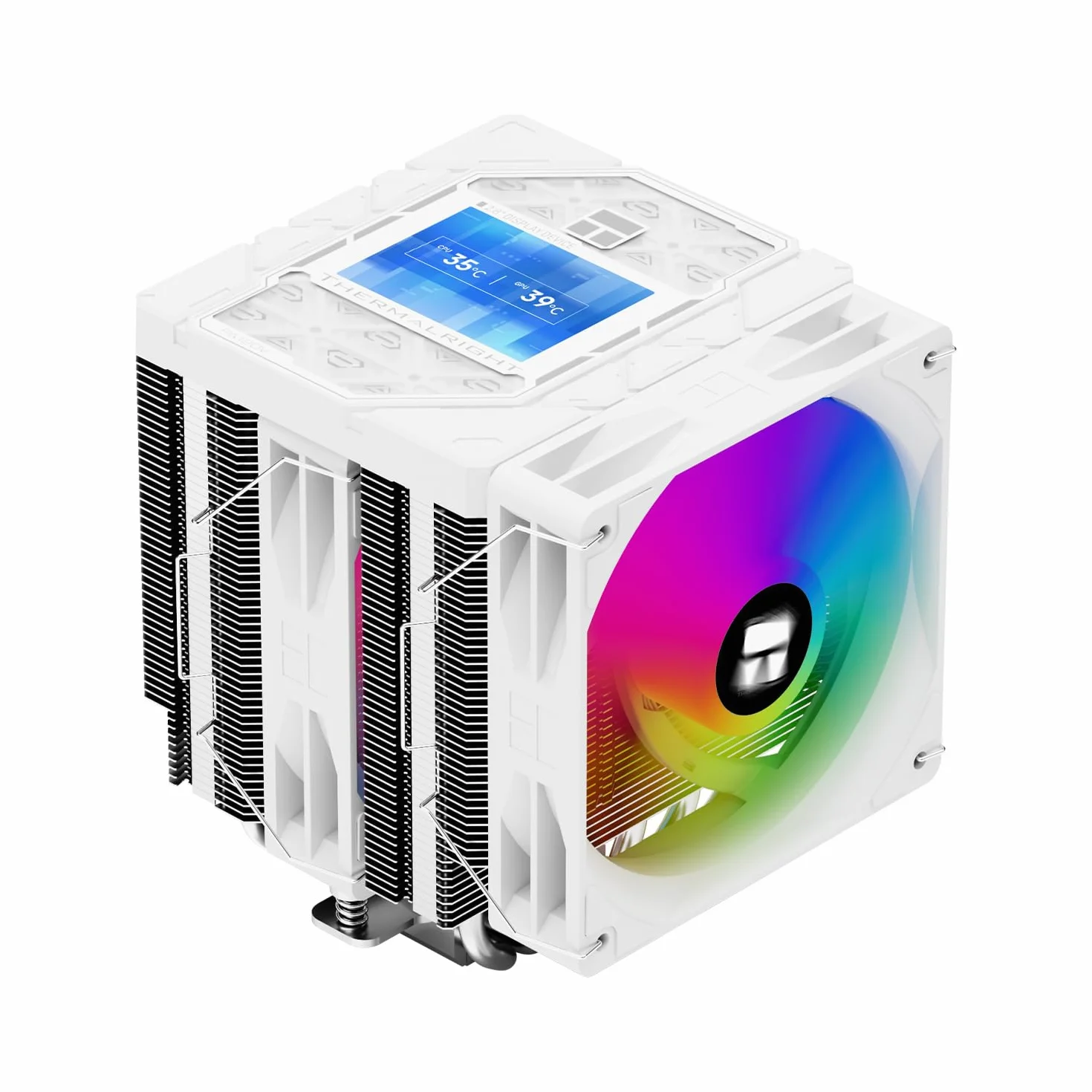 Thermalright Peerless Assassin 120 Vision ARGB White CPU chłodnica powietrza, chłodzenie Twin Tower – 1850 obr./min, rozdzielczość 320 x 240, ekran IPS o przekątnej 2,8 cala, chłodzenie procesora do