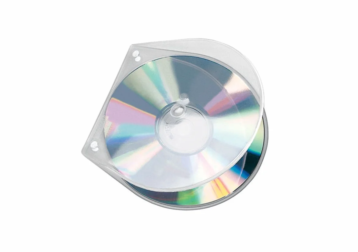 VELOFLEX - koperty na płyty CD/DVD VELOBOX do segregowania, 100 sztuk | Przechowywanie płyt CD, koperty na płyty CD, przezroczyste, podwójne perforacje, do segregatorów i teczek ringowych