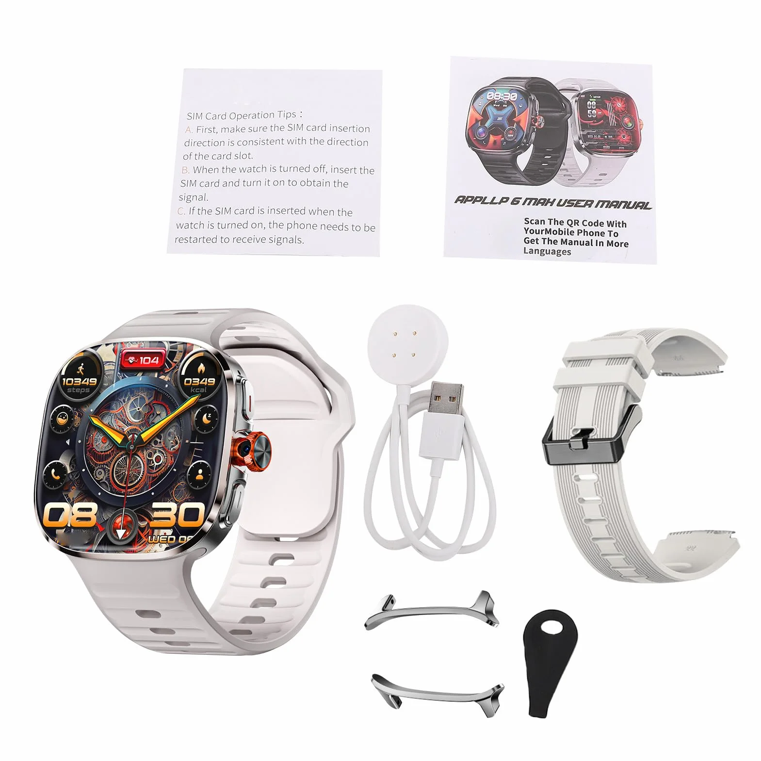 Monitorowanie Tętna Zegarek 4G Smart Watch z 2,16 -calowym Ekranem Dotykowym, Wi -Fi GPS BT Smartwatch, Tłumaczenie w Czasie Rzeczywistym AI, Niezależne Połączenie Telefoniczne (GOLD)