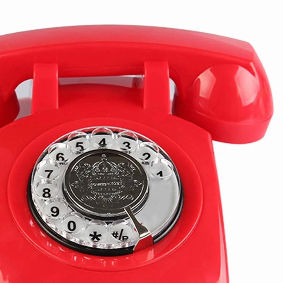 Telefon stacjonarny do domu Europejski antyk Telefon Obrotowa tarcza Retro Telefon stacjonarny na biurko, przewodowy telefon do domu i dekoracji, t